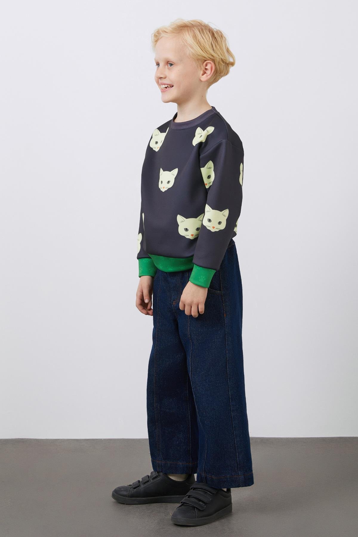 Baskılı Garni Detaylı Sweatshirt