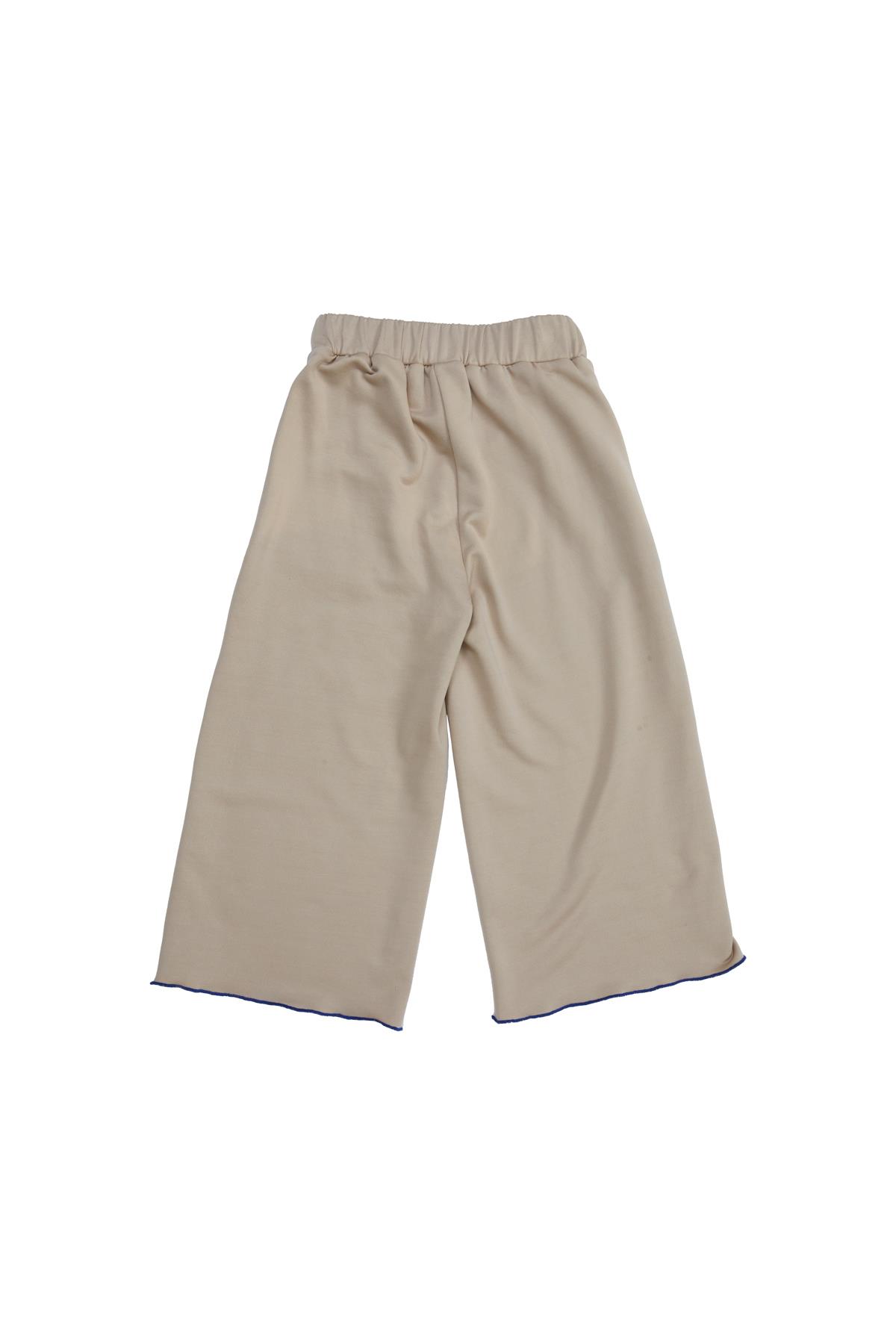 Belden Lastikli Baskılı Bej Eşofman