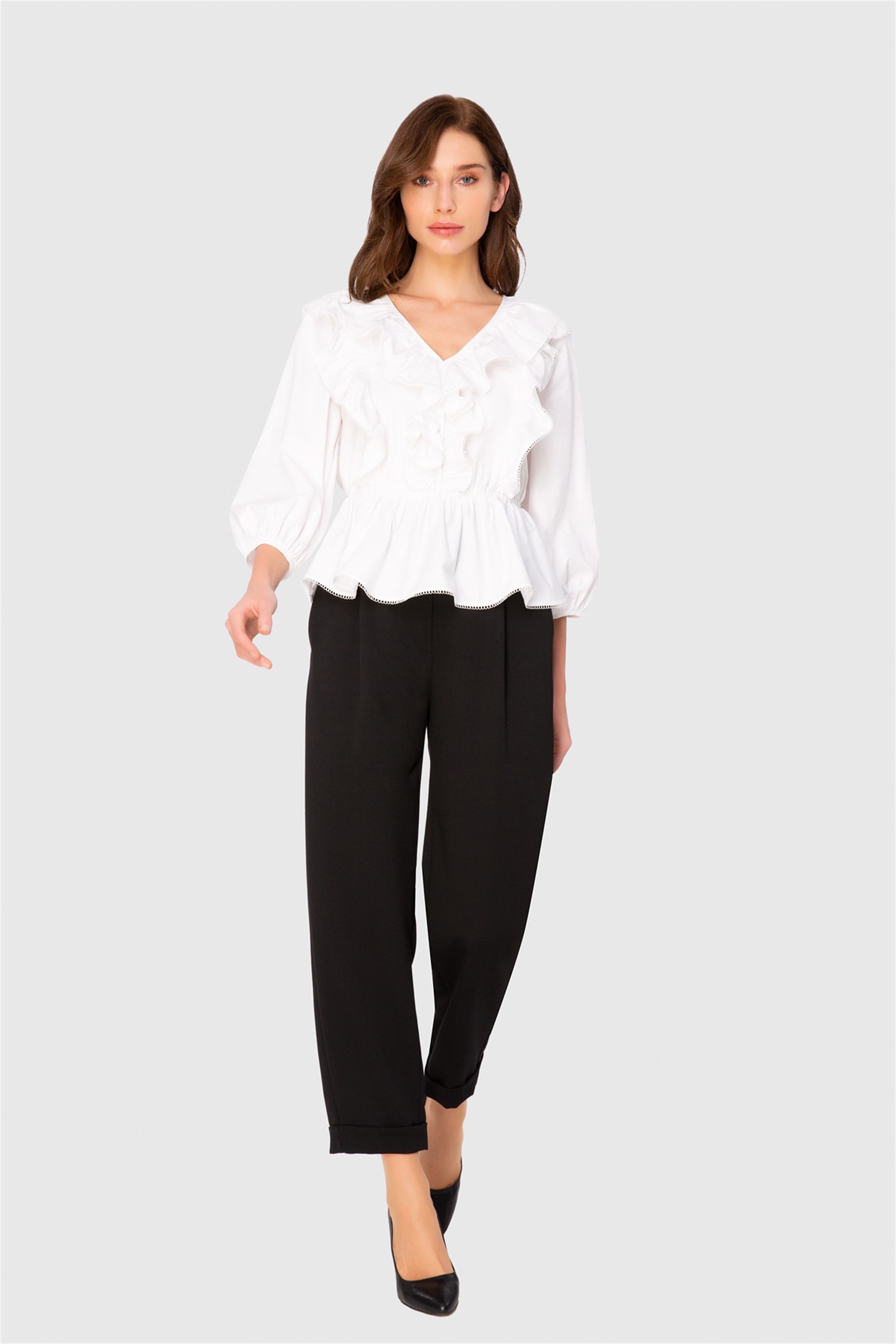 Elastic Waist Double Leg Trousers