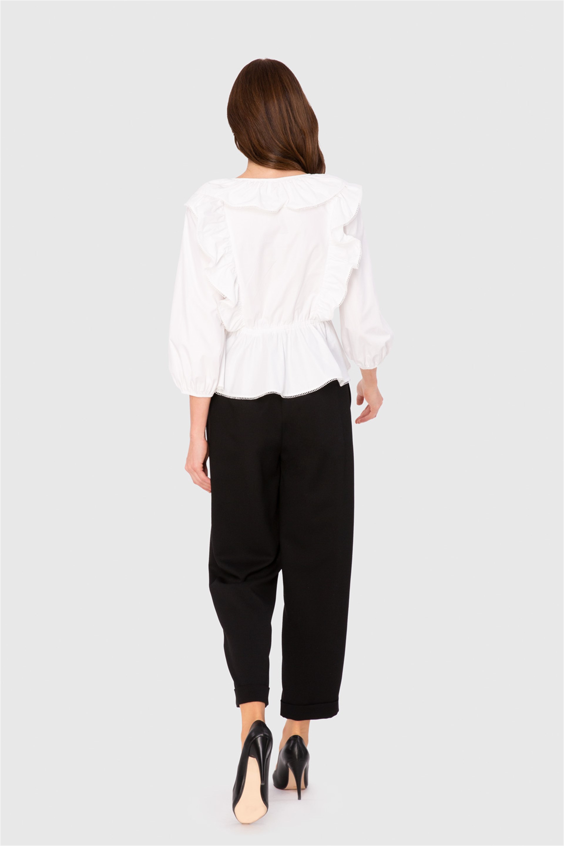 Elastic Waist Double Leg Trousers