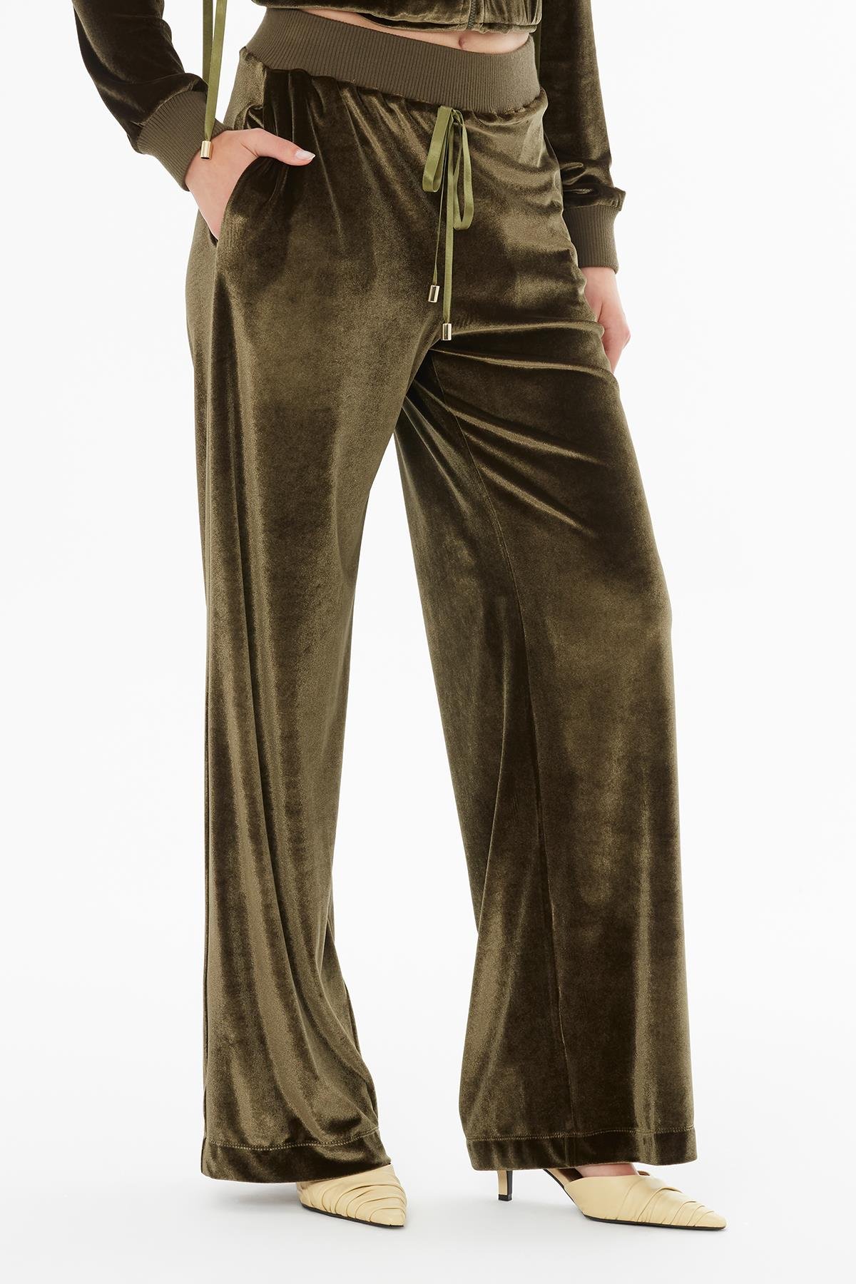 Elastic Waist Khaki Corduroy Pants