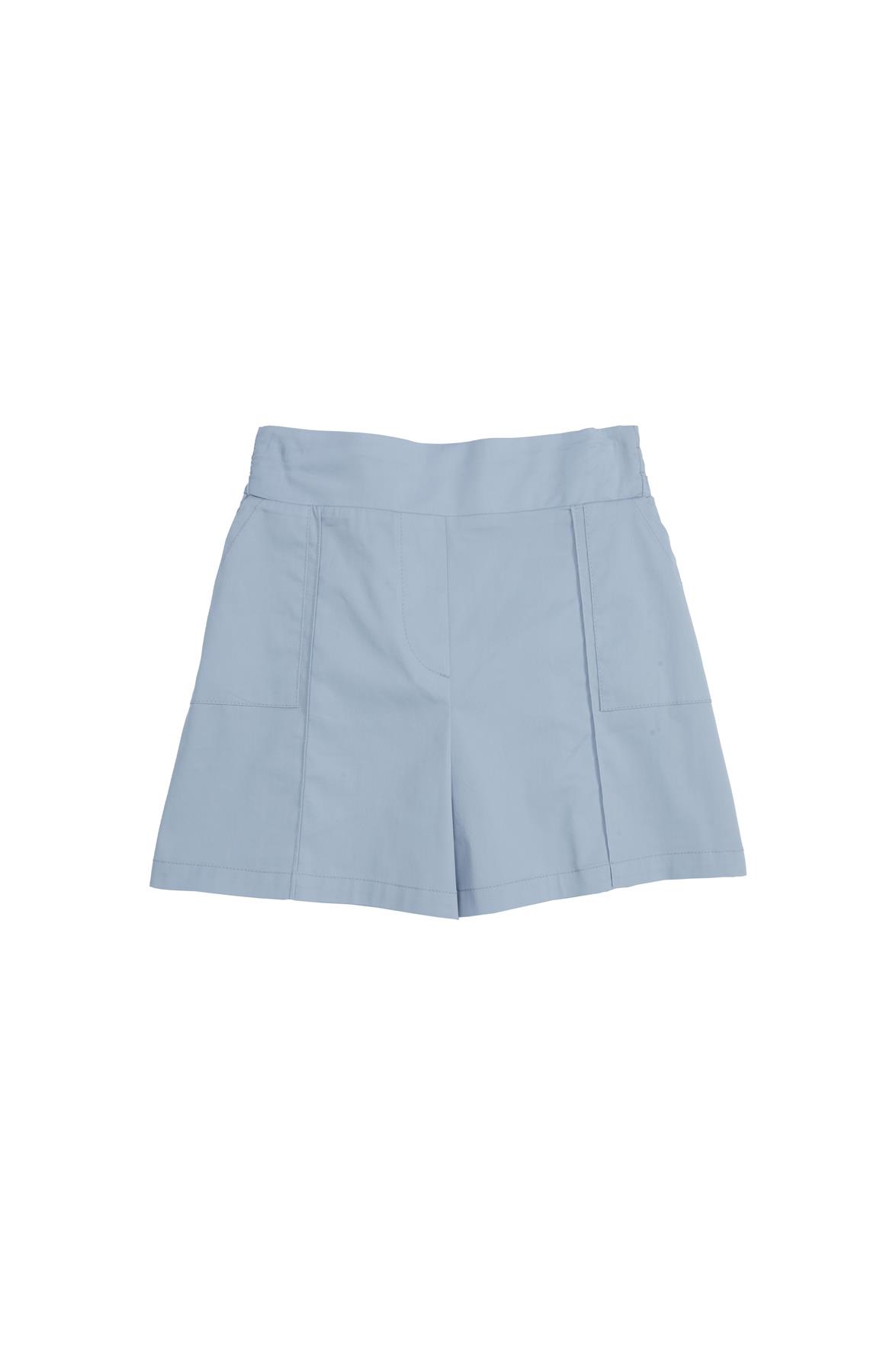 Gray Shorts With Elasticated Waist, Side, And Hem Pockets