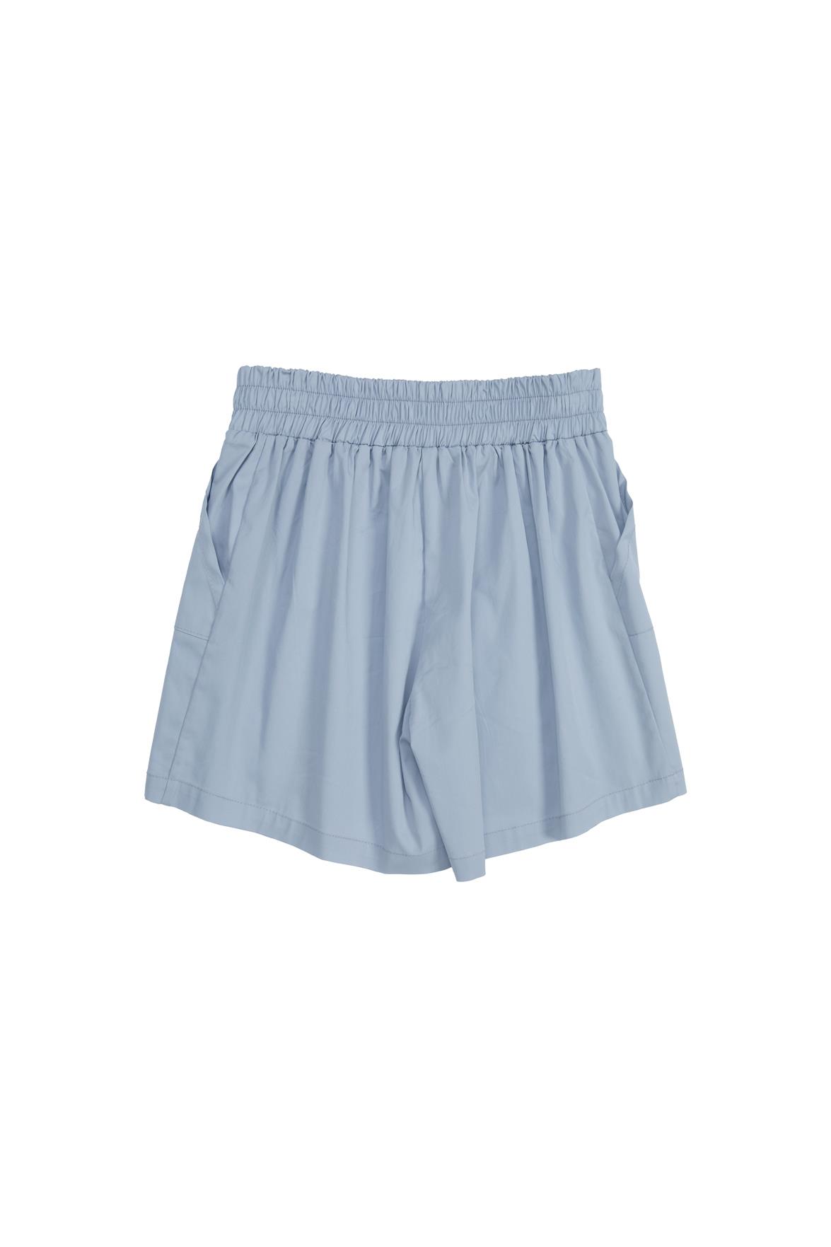 Gray Shorts With Elasticated Waist, Side, And Hem Pockets