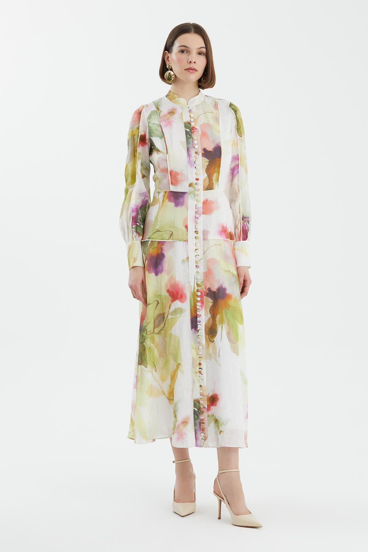 Button Detail Panel Dress