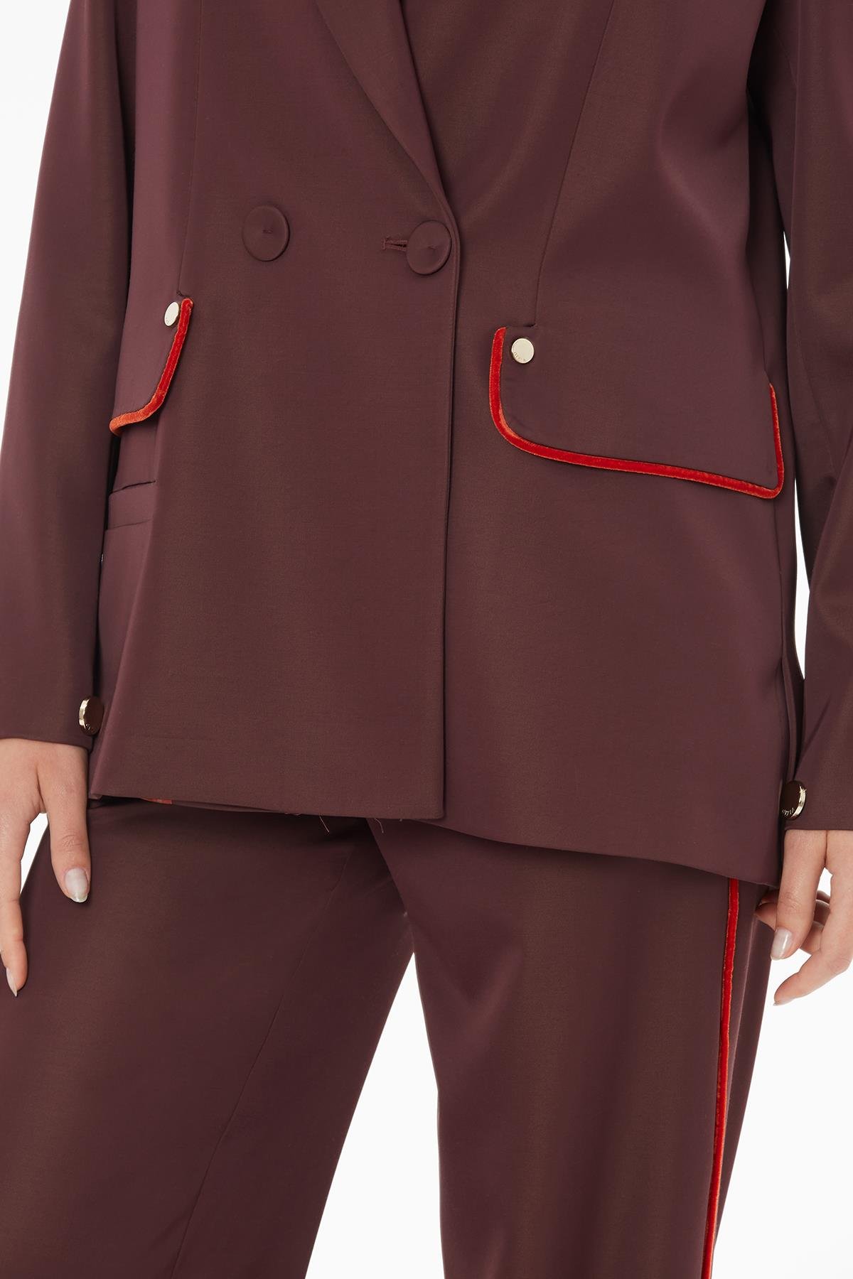 Plum Wrap Jacket with Pocket Detail