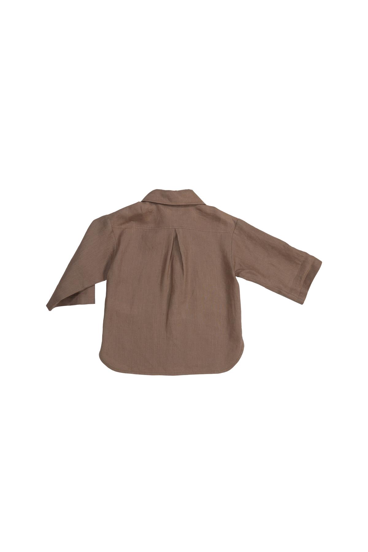 Beige Long-Sleeved Shirt With Pocket Details