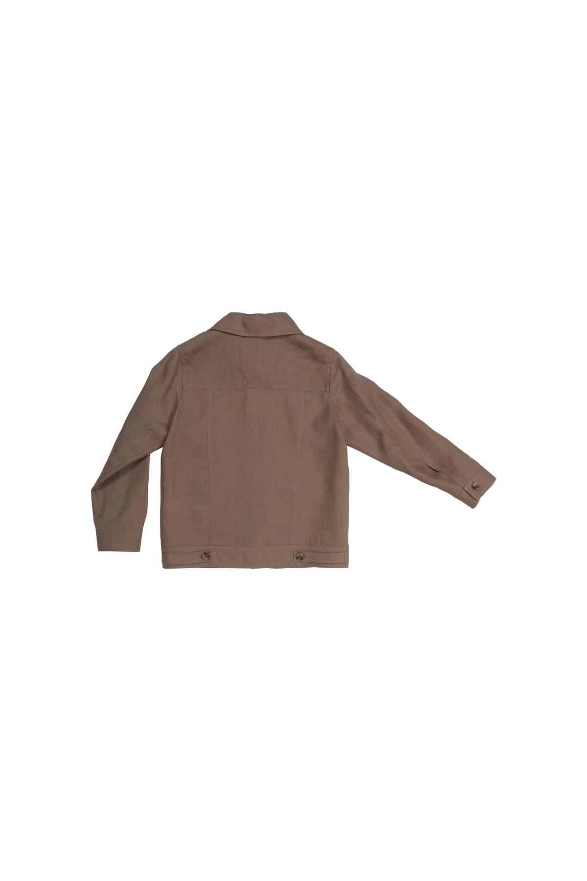 Beige Blazer With Notched Lapel And Pockets