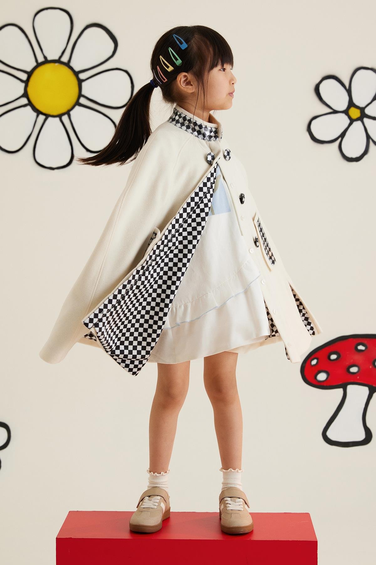 Dama Desenli Ekru Kaban