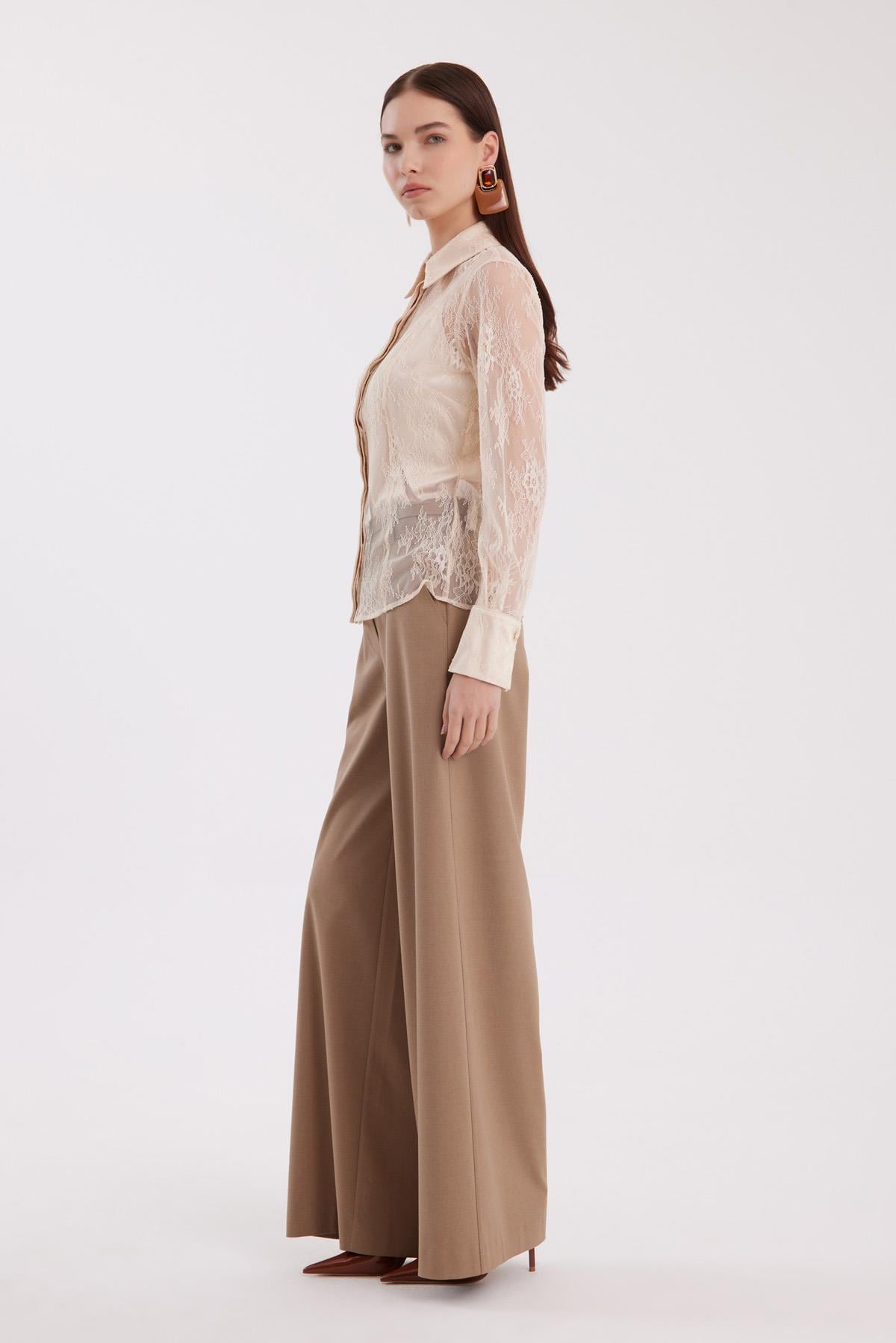 Black Sheer Lace Shirt