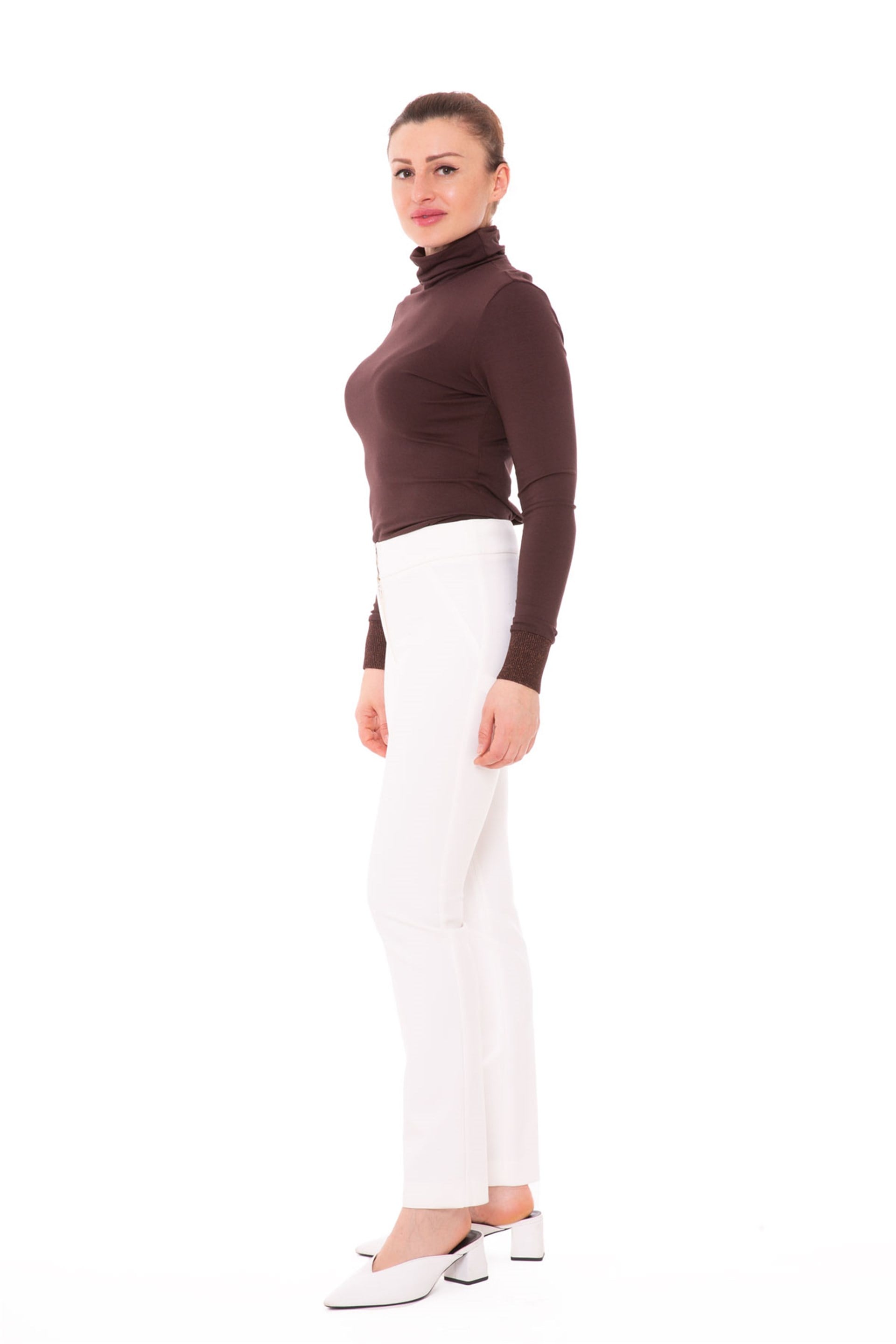 Slim Fit Classic Ecru Trousers