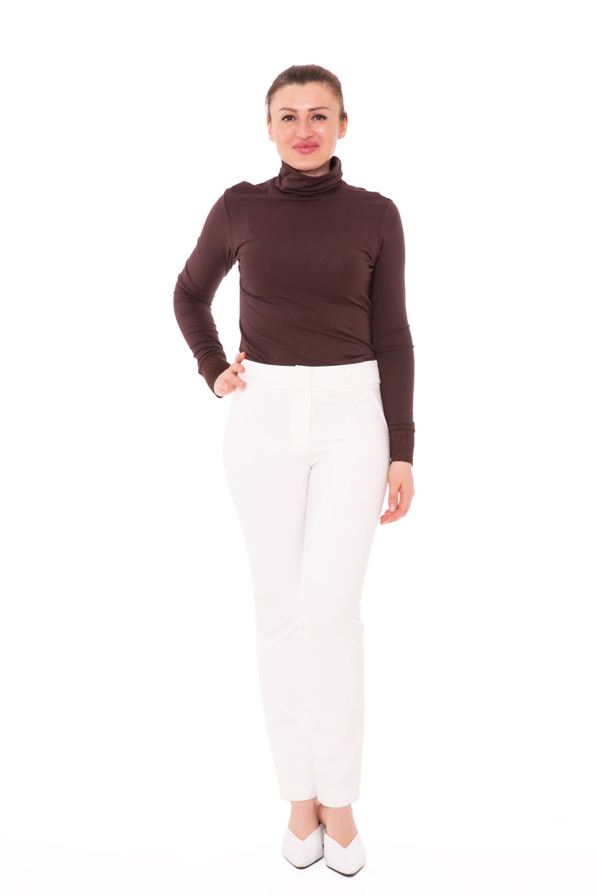 Slim Fit Classic Ecru Trousers