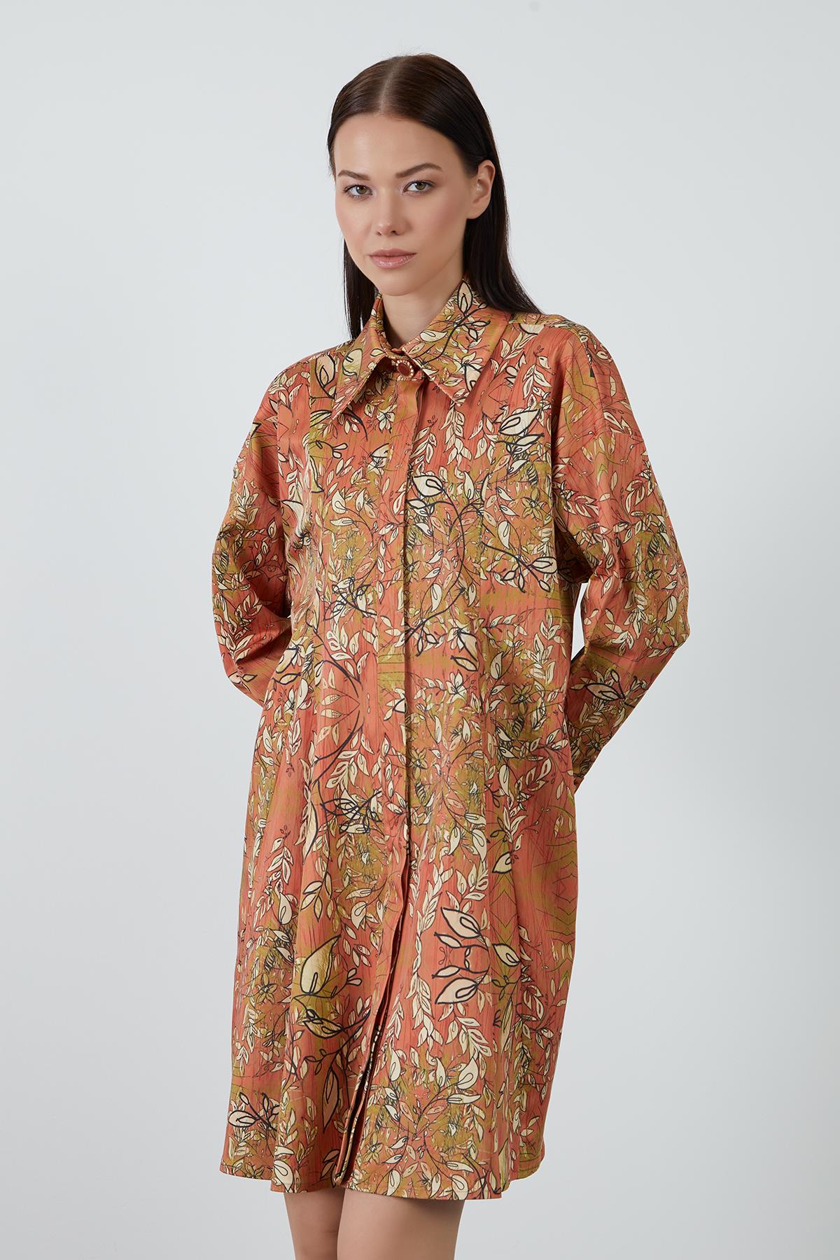 Patterned Shirt Dress