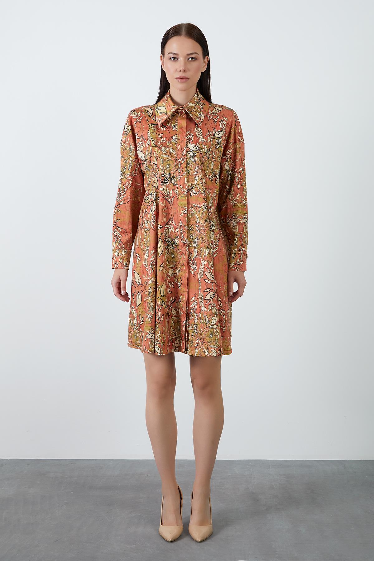 Patterned Shirt Dress