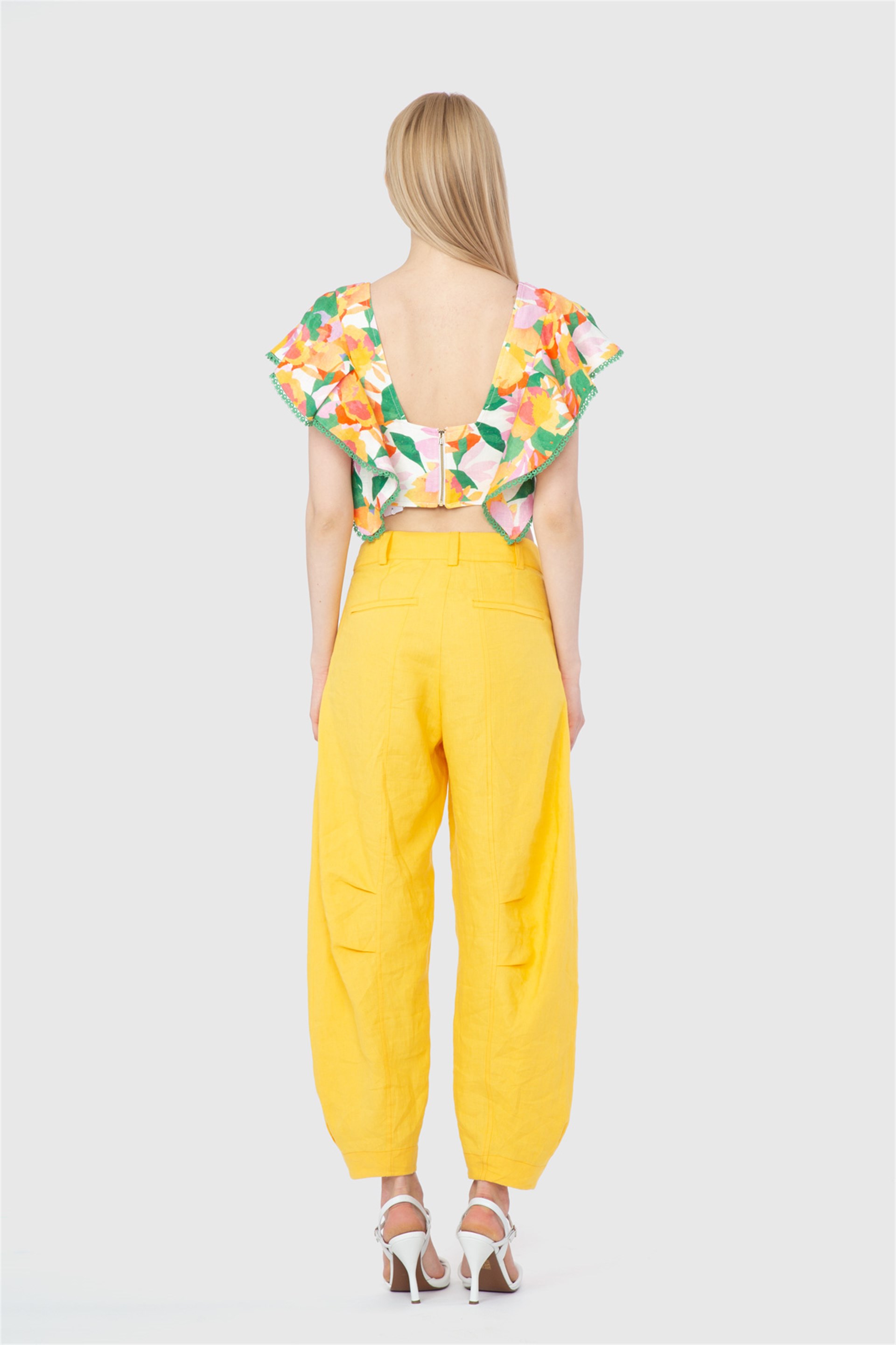 Patterned Orange Blouse