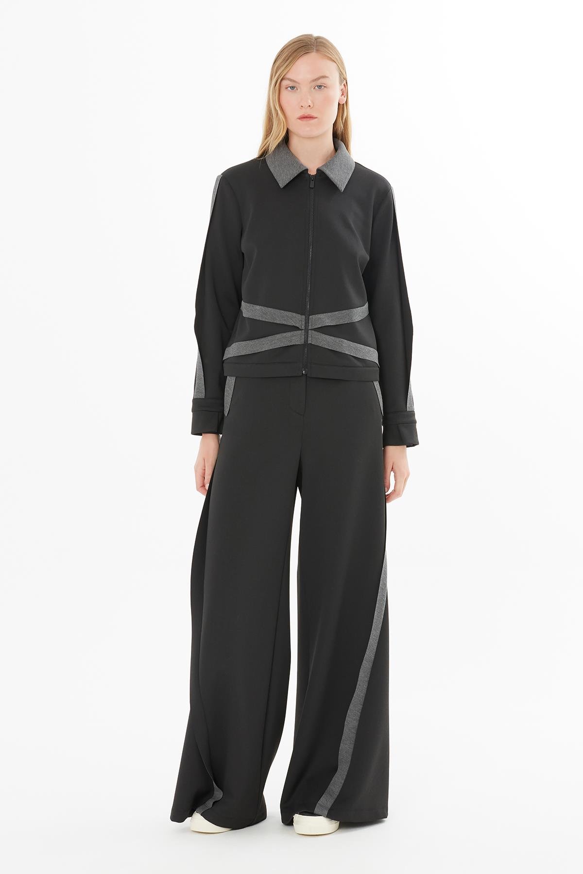 Grey Jacket with Seam Details