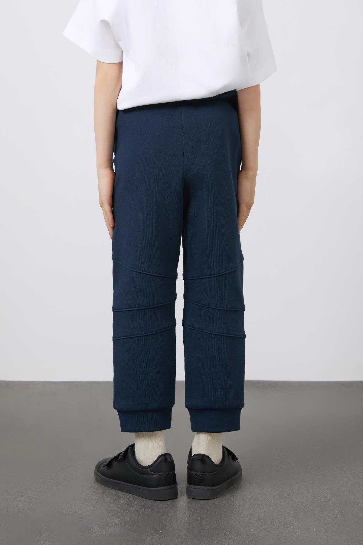 Dikiş Detaylı Lacivert Erkek Çocuk Jogger Pantolon