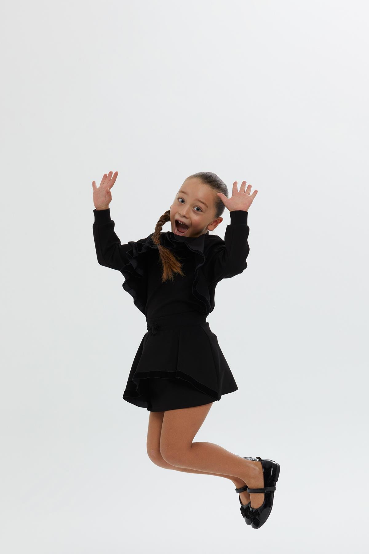 Black Mini Skirt for Girls Above the Knee