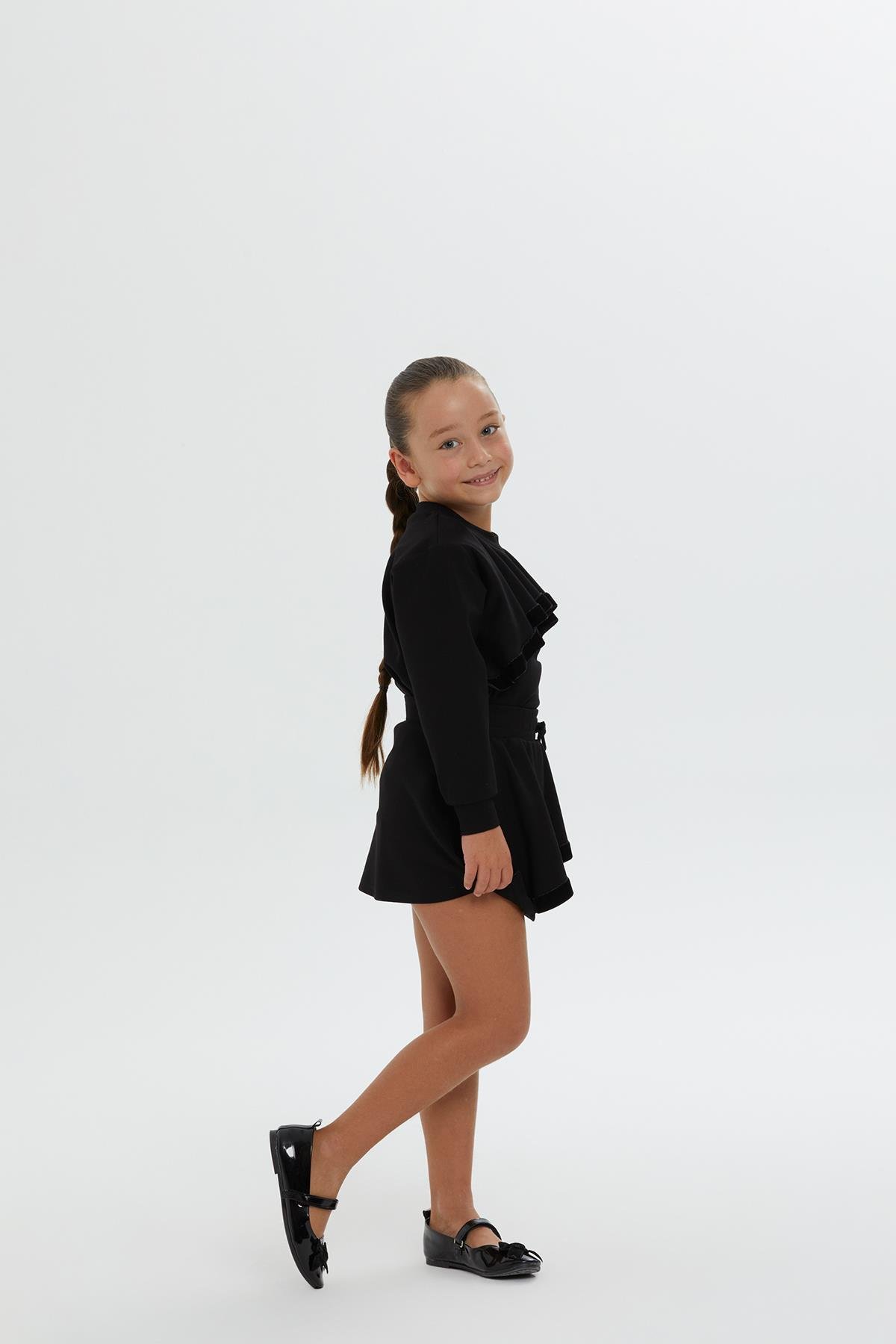 Black Mini Skirt for Girls Above the Knee