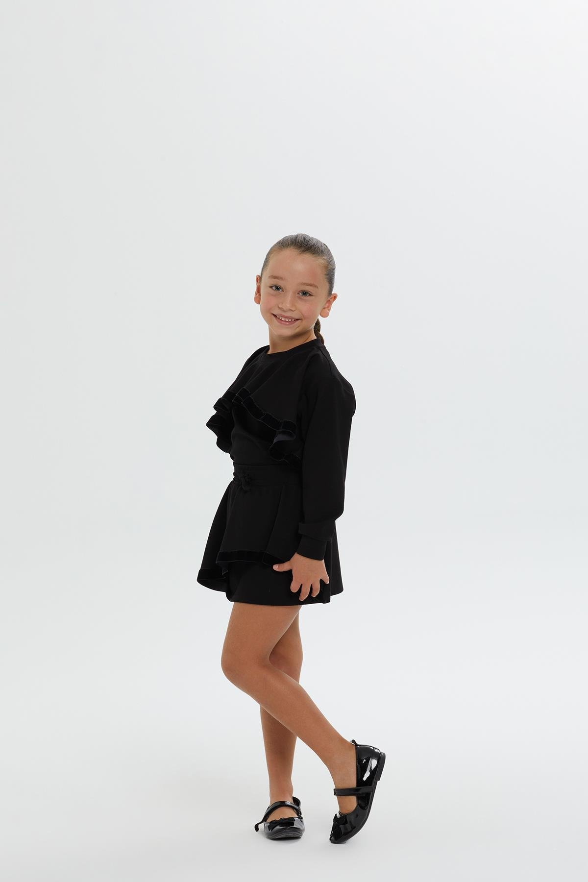 Black Mini Skirt for Girls Above the Knee