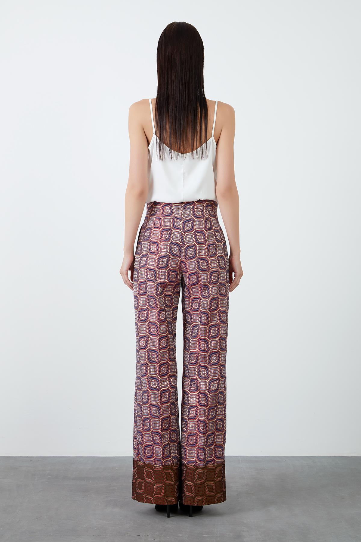 Double Paça Jakarlı Pembe Pantolon