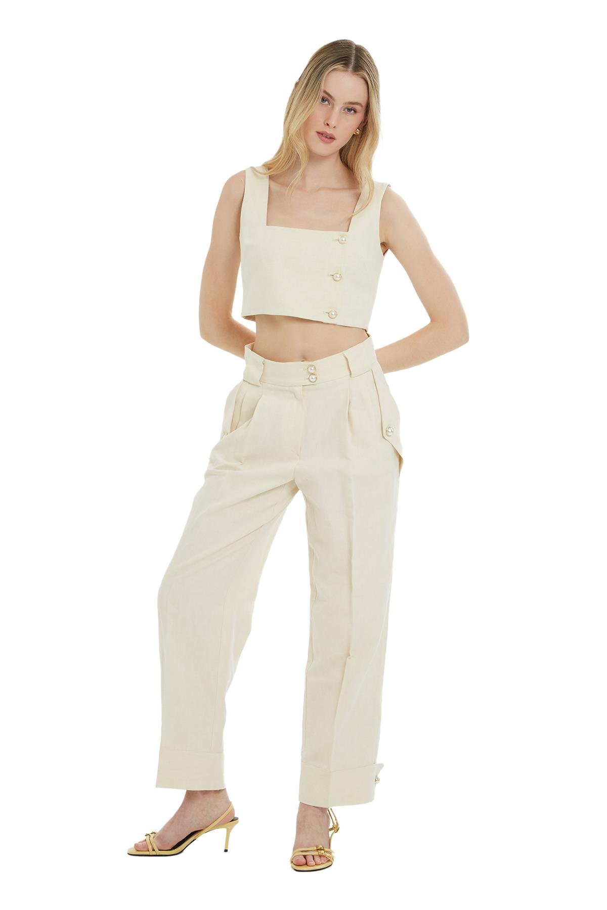 DÜĞME DETAYLI PANTOLON