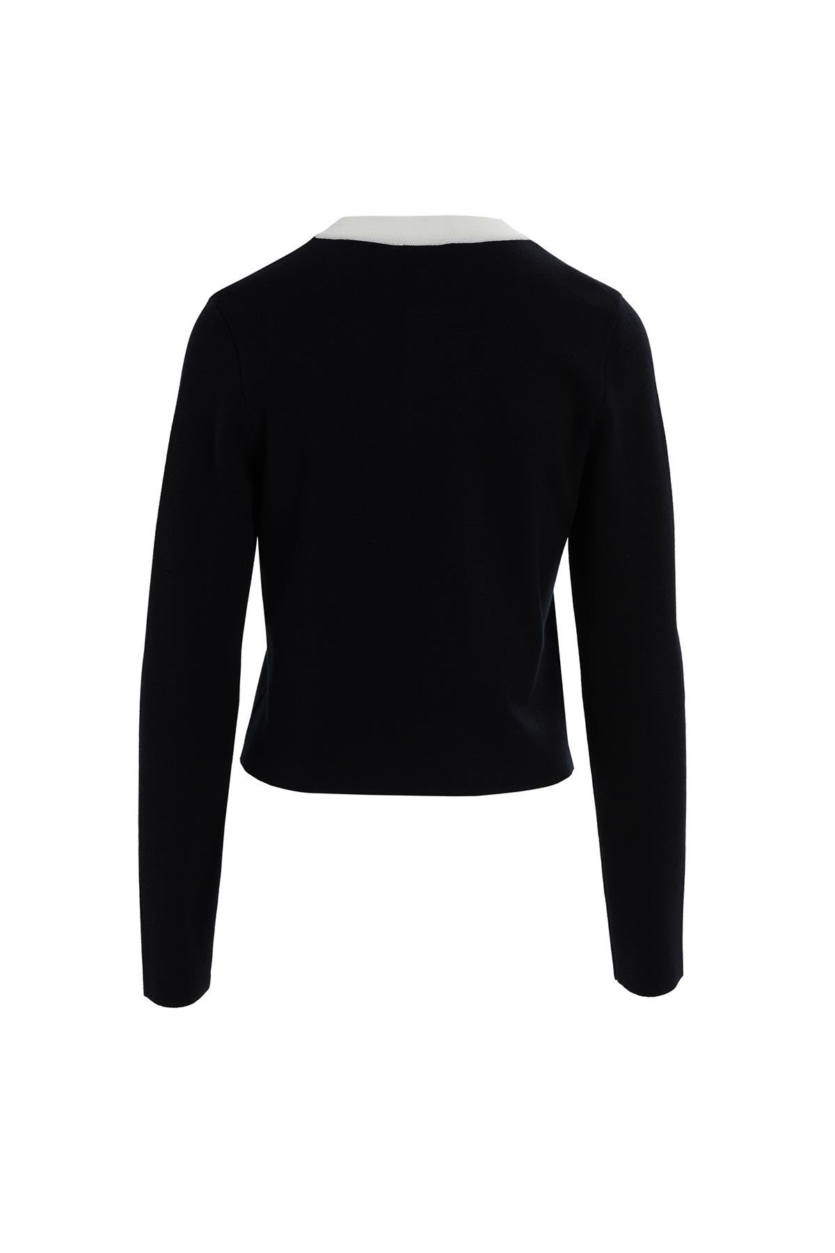 Düğme Detaylı Uzun Kollu Triko Sarı Hırka