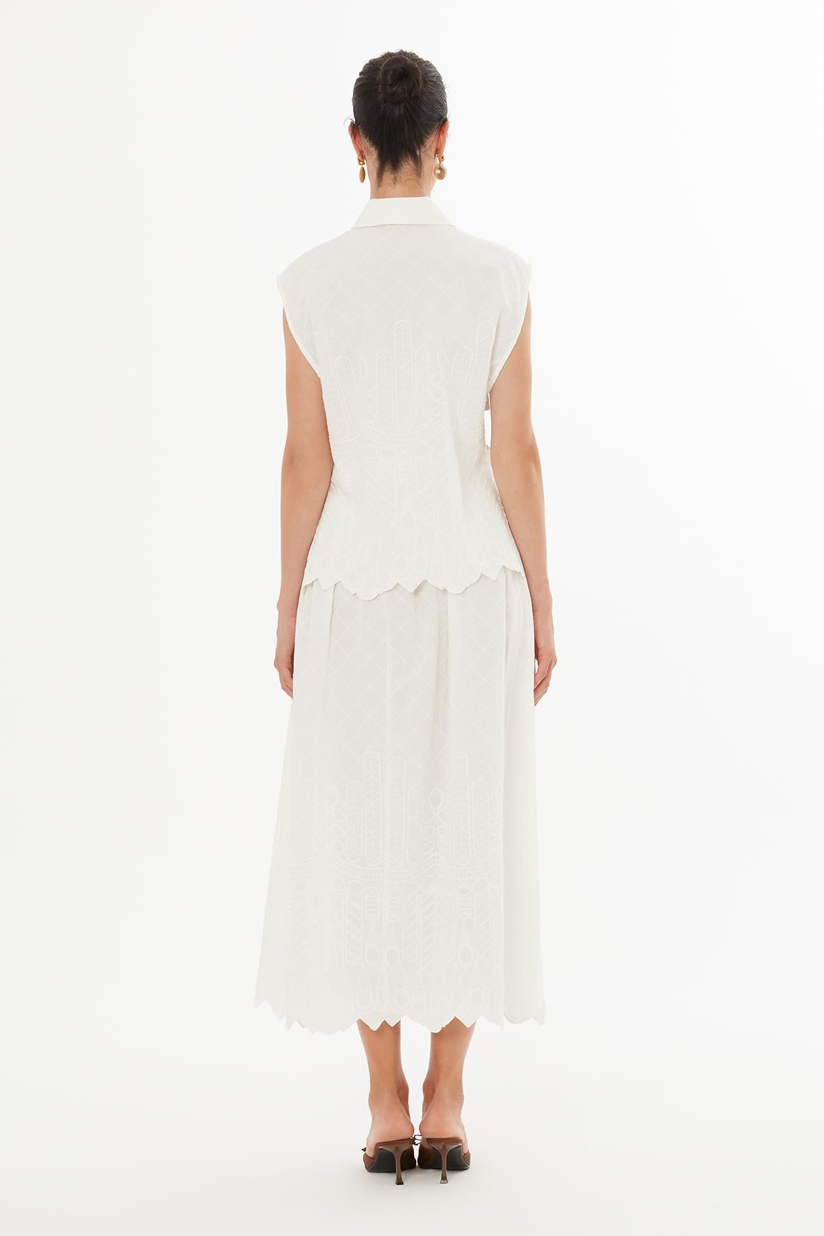 Ecru Buckle Detail Blouse