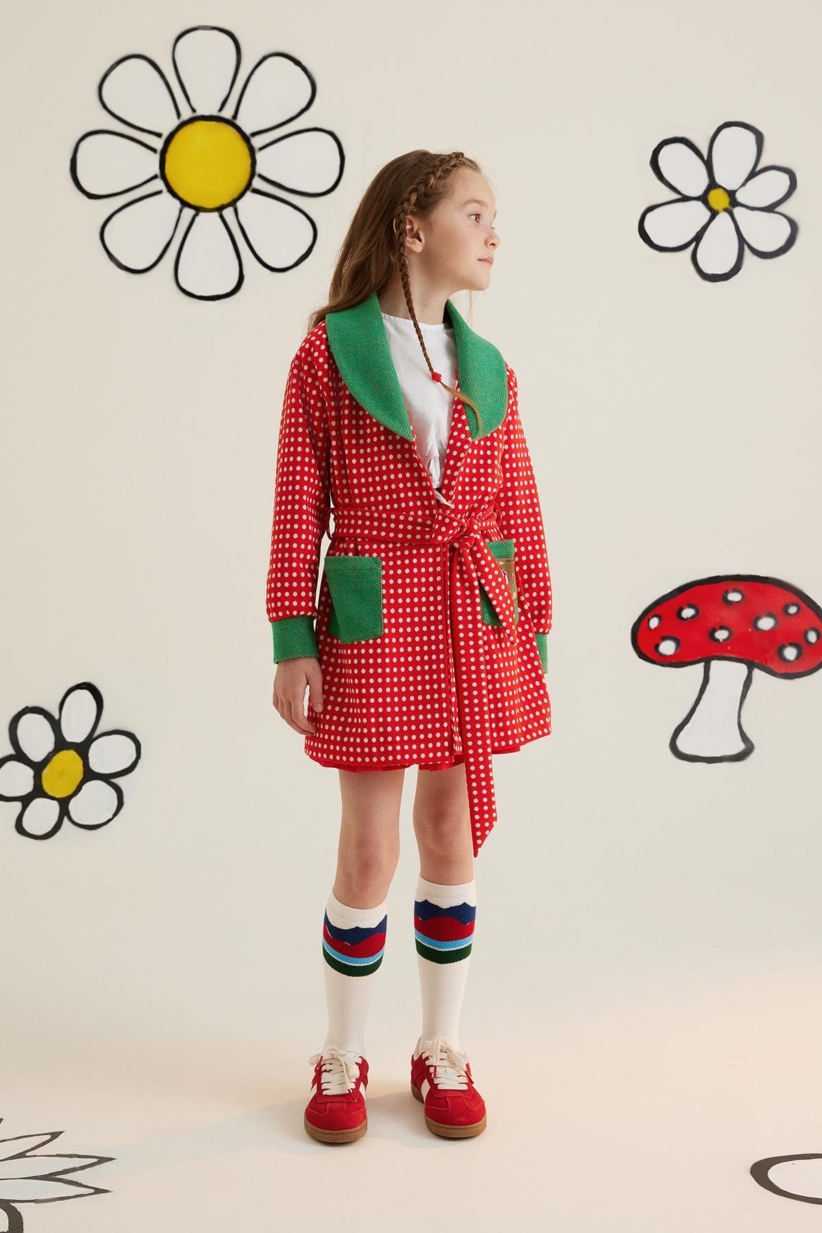 Etiket Detaylı Desenli Astarlı Röpteşambır