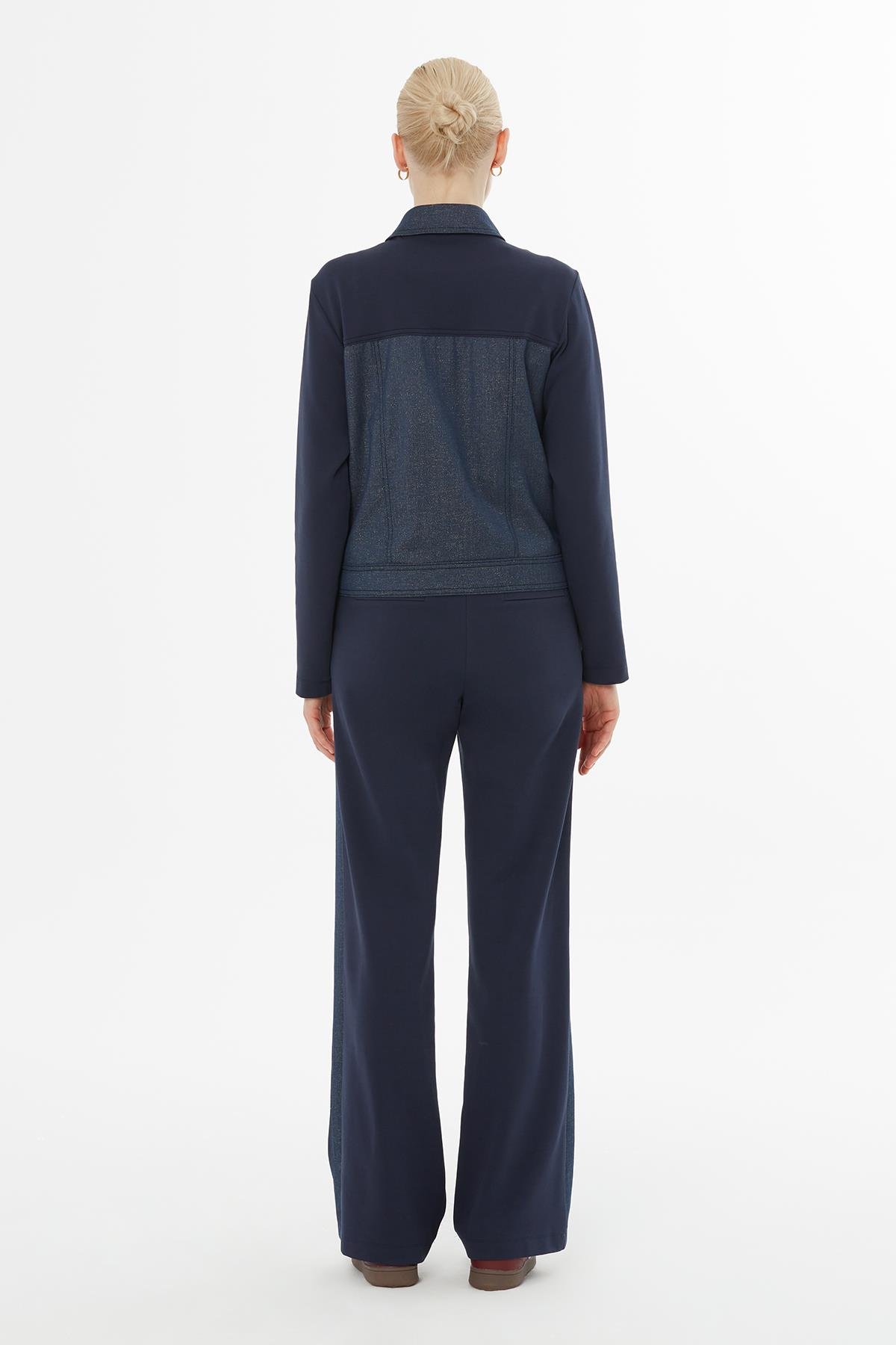 Fermuarlı Kapuşonlu Lacivert Eşofman Takımı