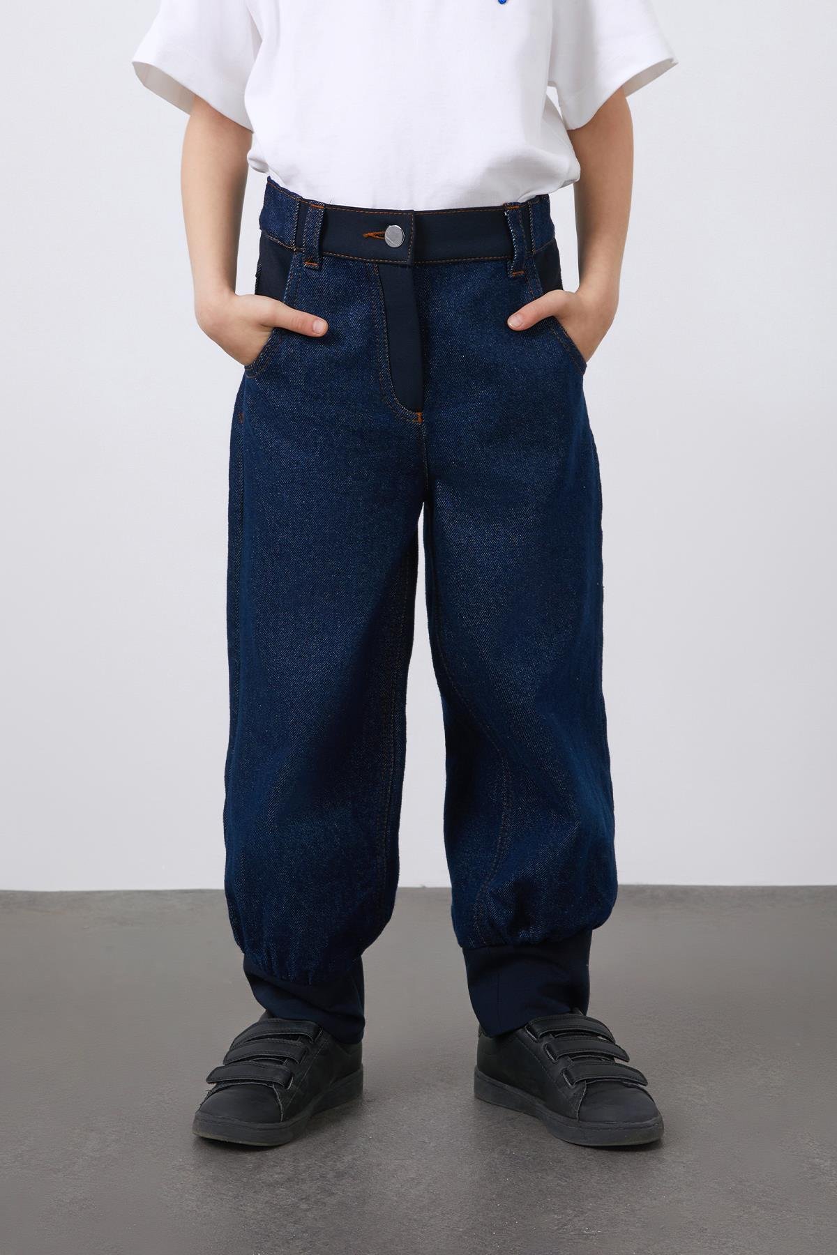 Garni Detaylı Mav, Jean Pantolon