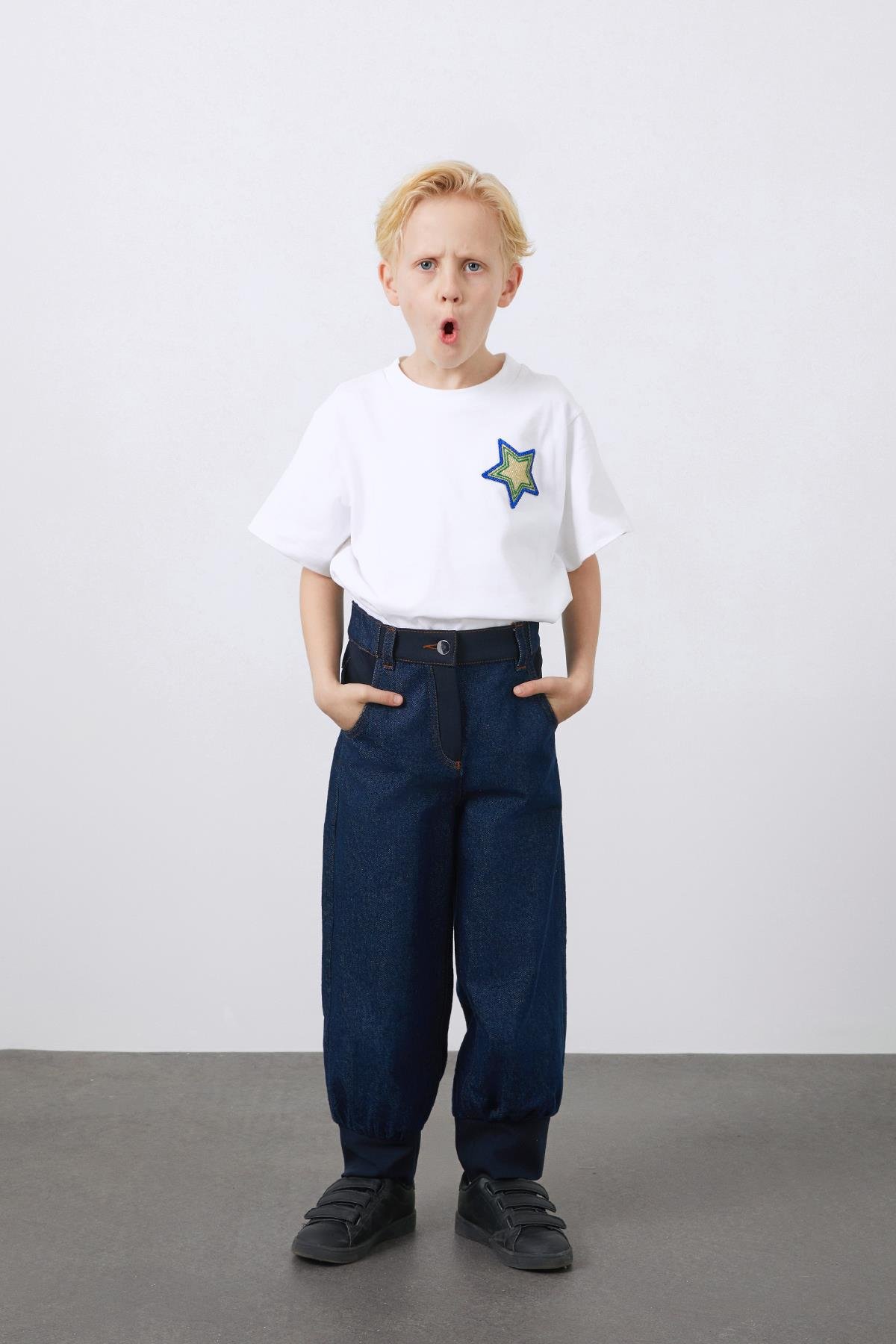 Garni Detaylı Mav, Jean Pantolon