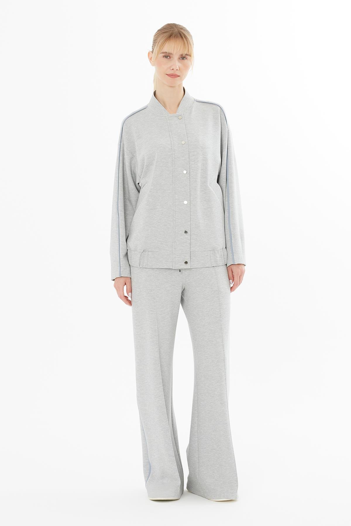 Grey Jacket with Gizia Logo and Elastic Waist