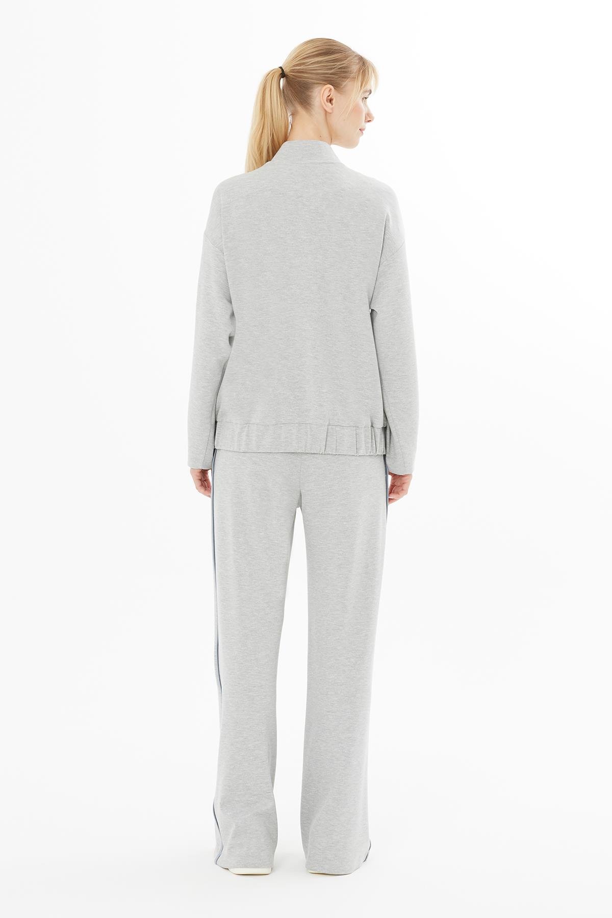 Grey Jacket with Gizia Logo and Elastic Waist