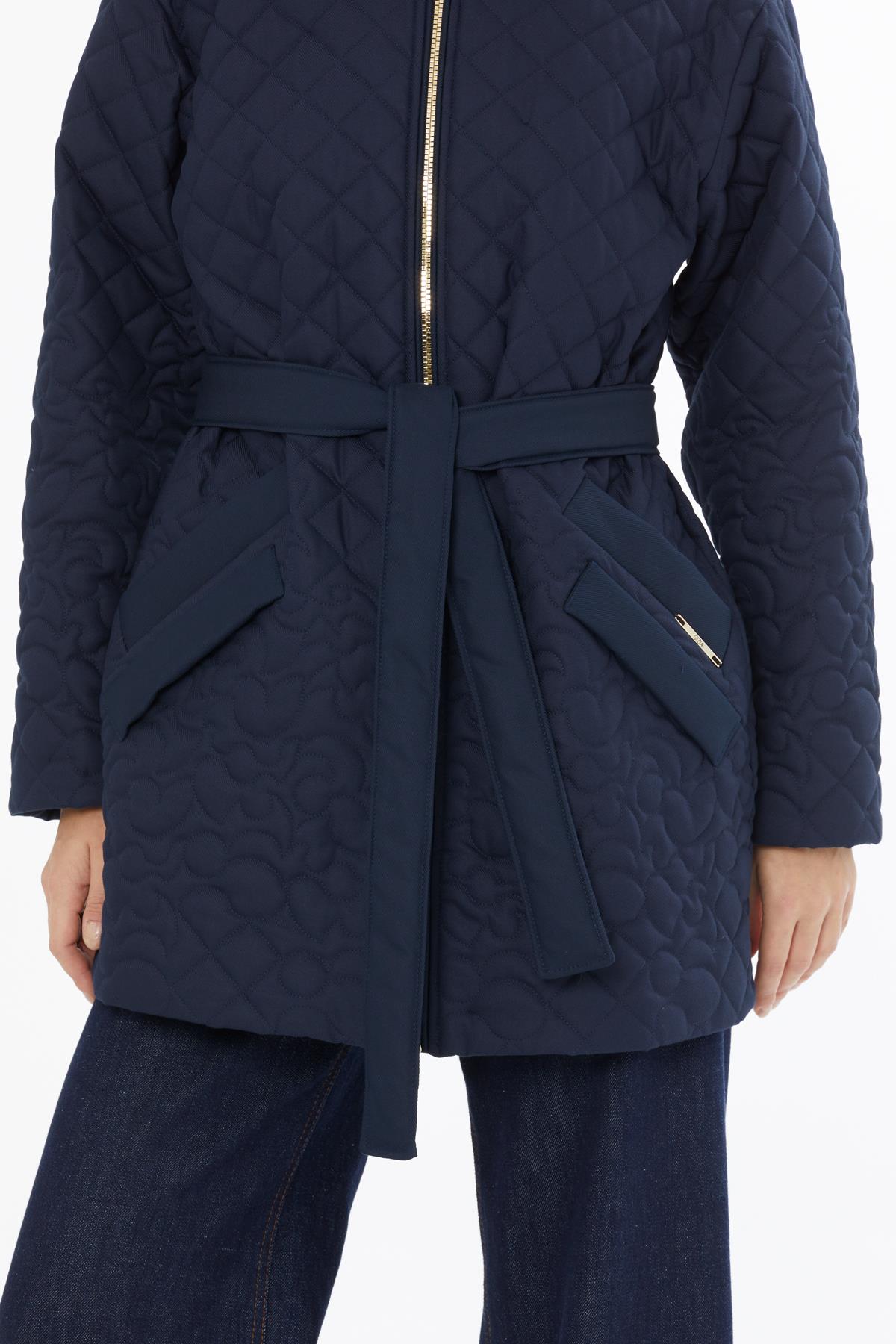 Gömlek Yaka Cepli Fermuar Kapamalı Lacivert Mont