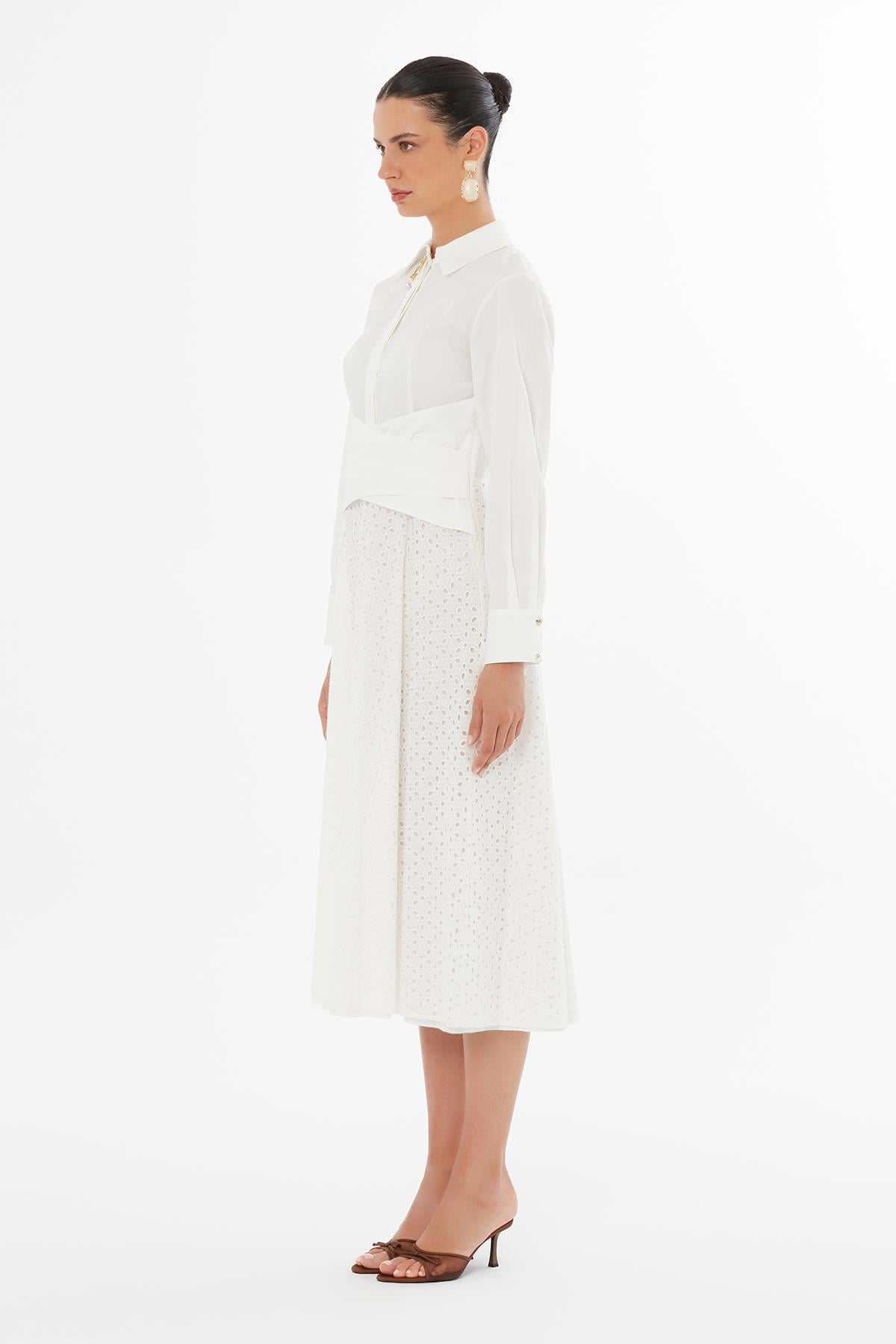 Ecru Collared Maxi Dress
