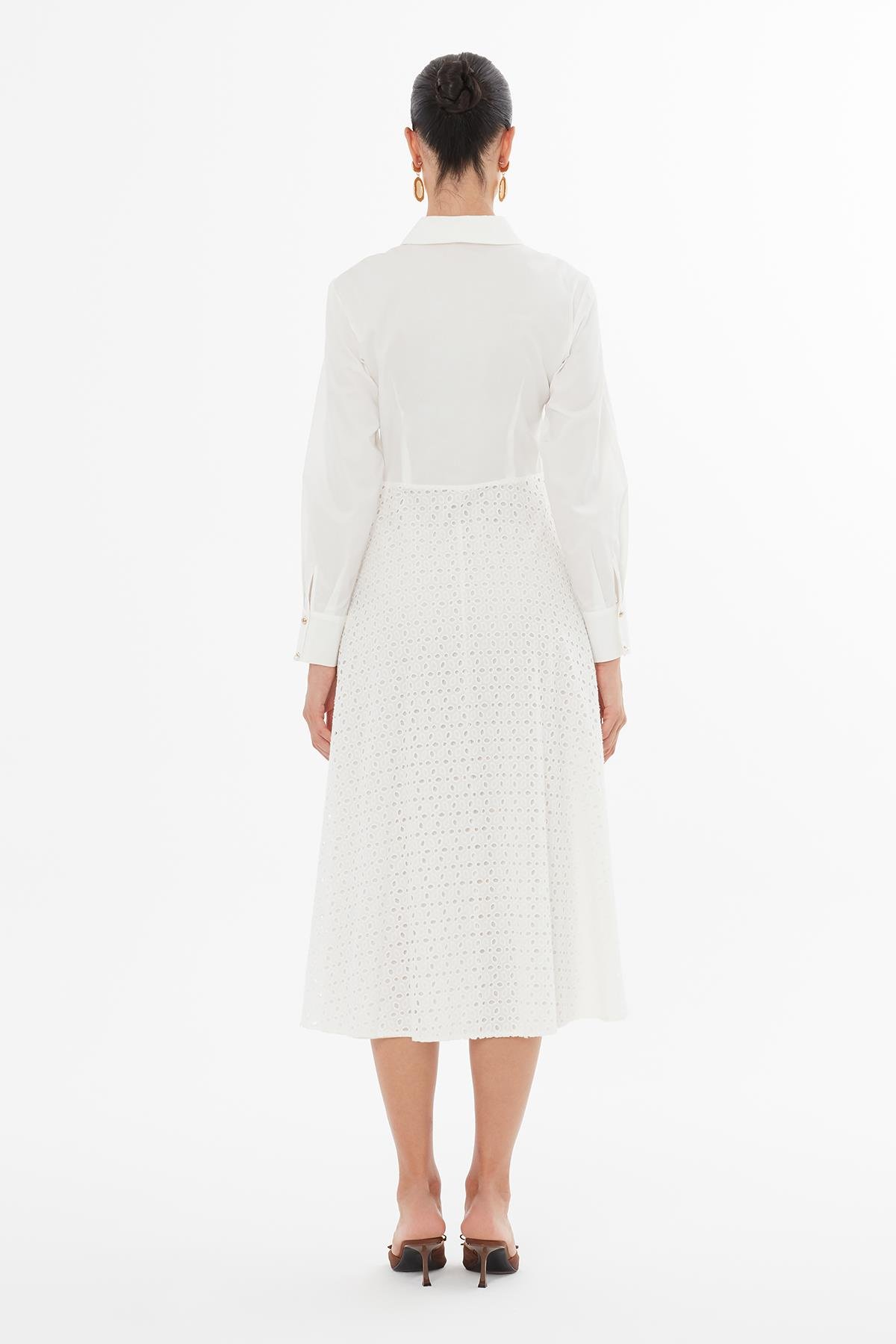 Ecru Collared Maxi Dress