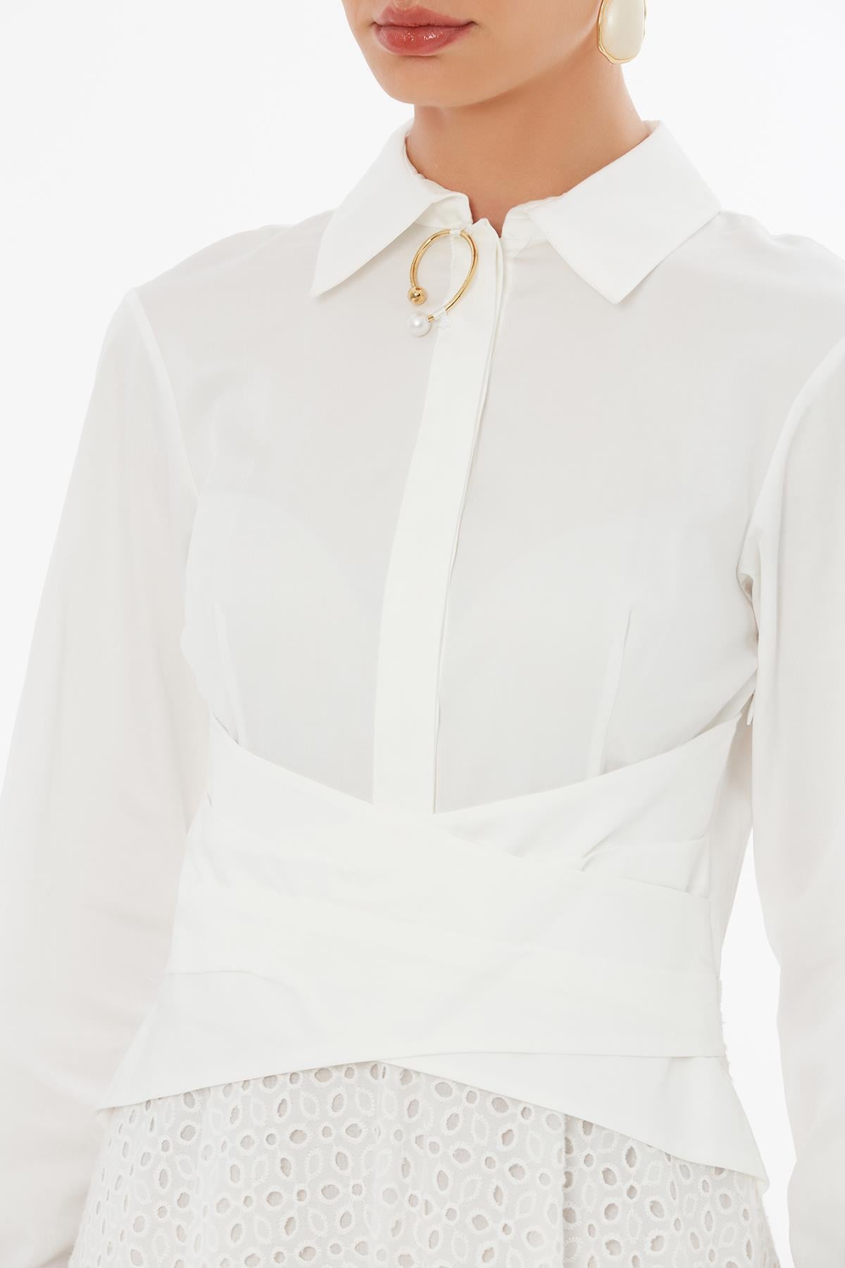 Ecru Collared Maxi Dress