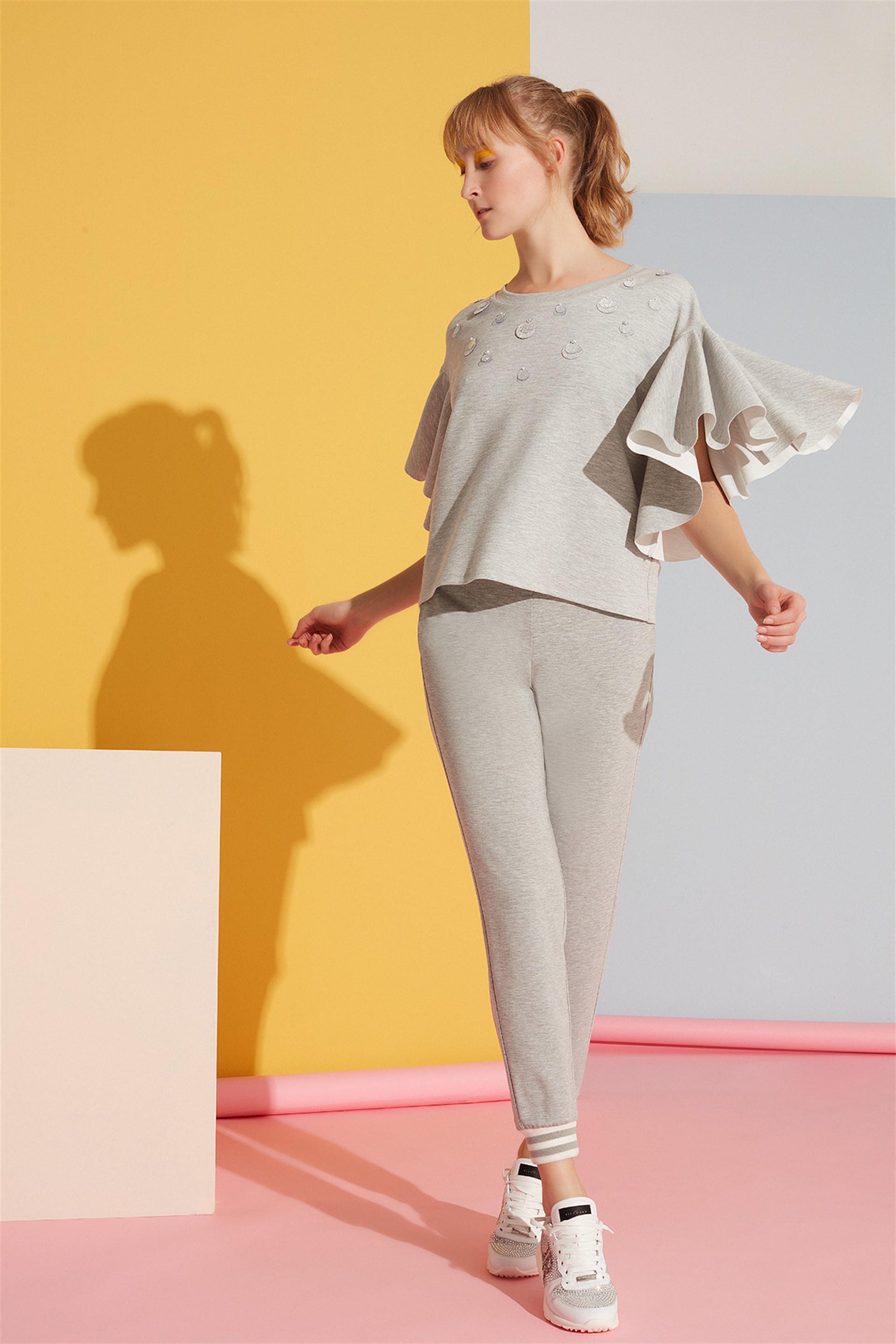Gri Spor Jogger Pantolon