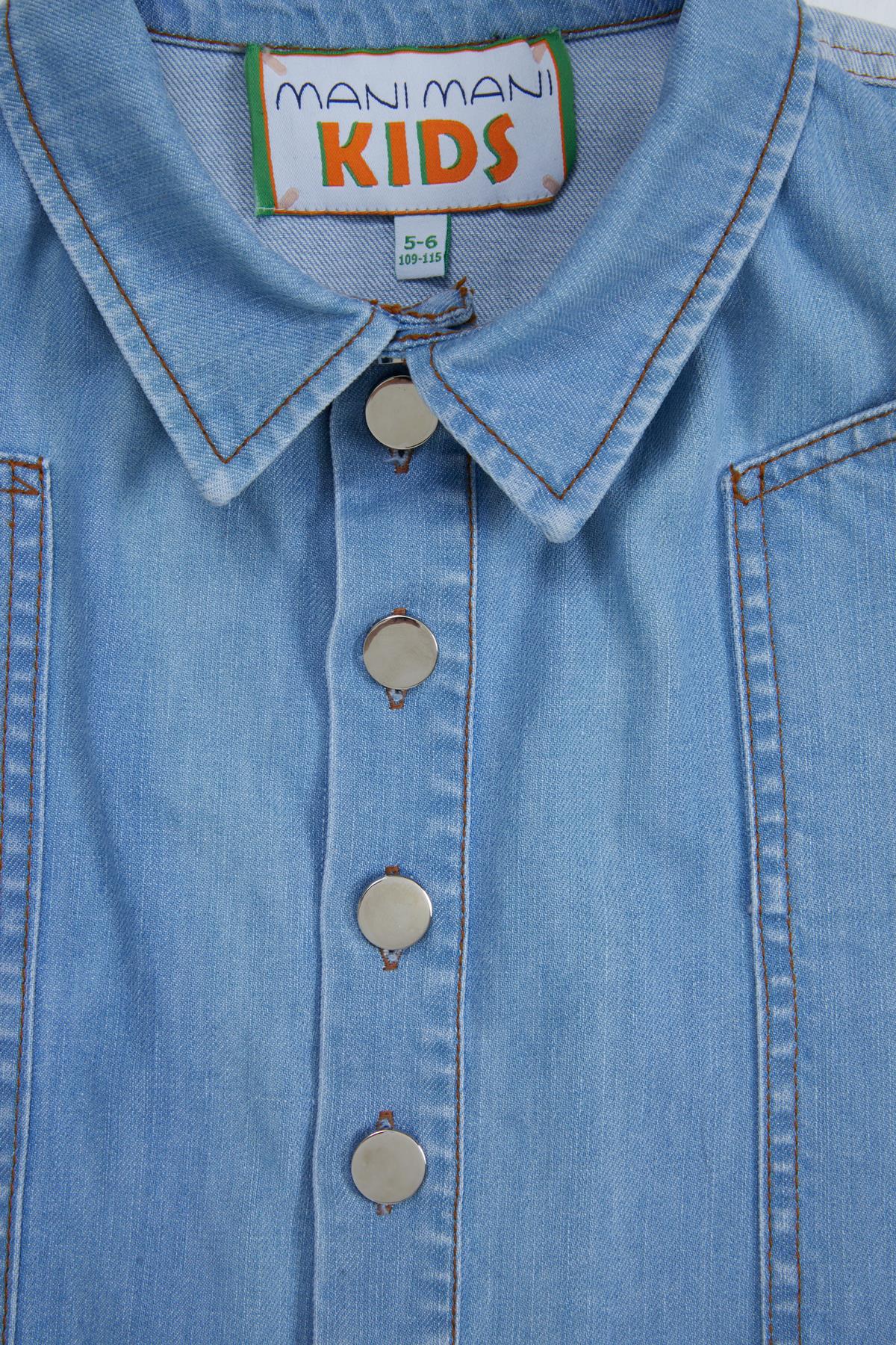 İki Renk Denim Kumaşlı Sıfır Kollu Denim Yelek