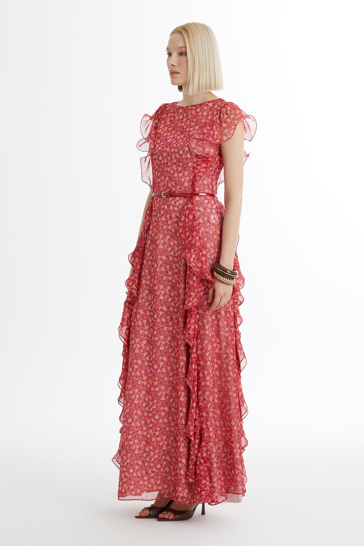 Belted Patterned Dress