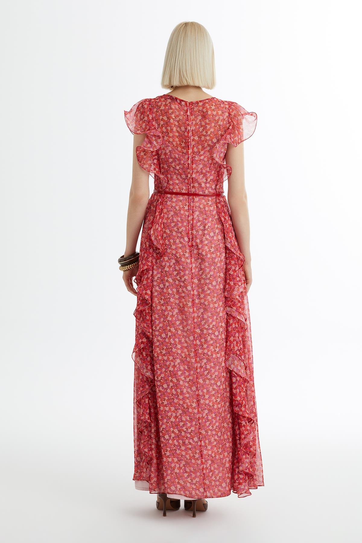 Belted Patterned Dress