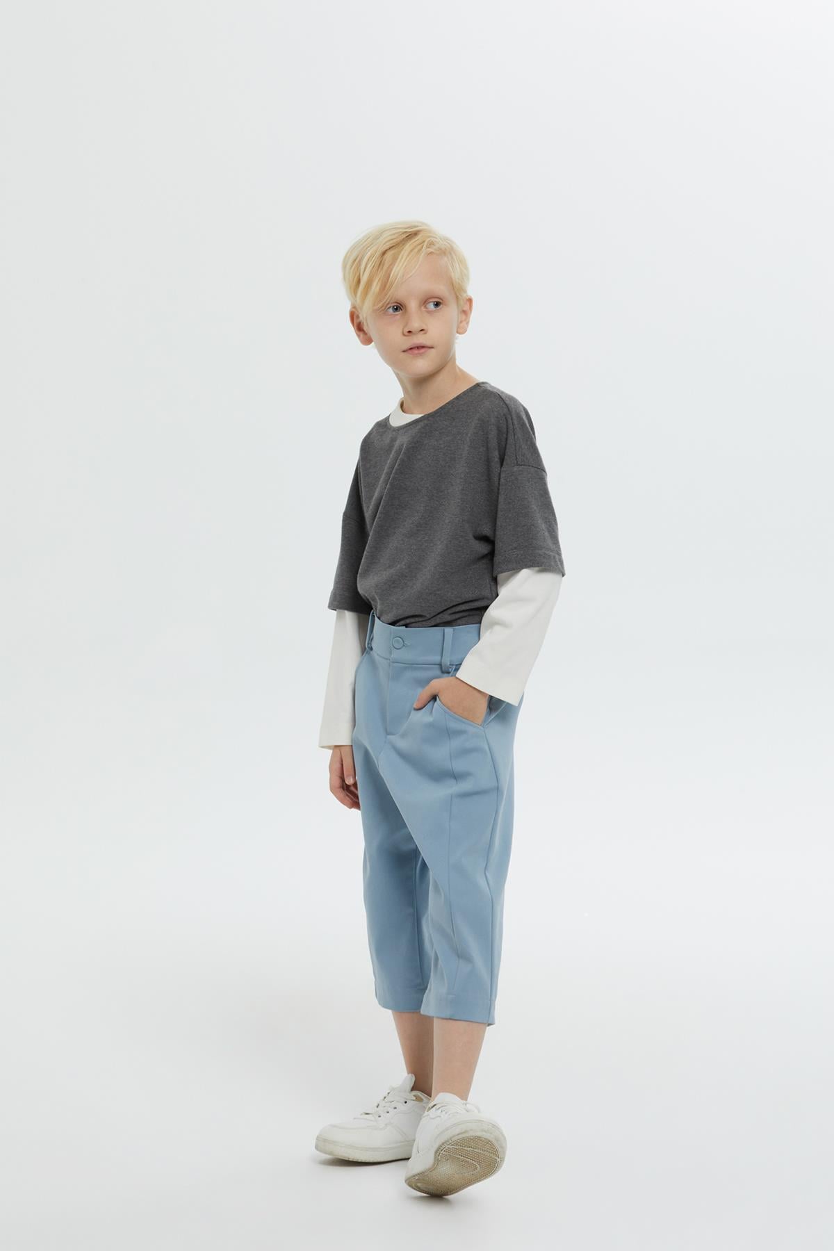 Classic Blue Pants for Boys with Belt Loops