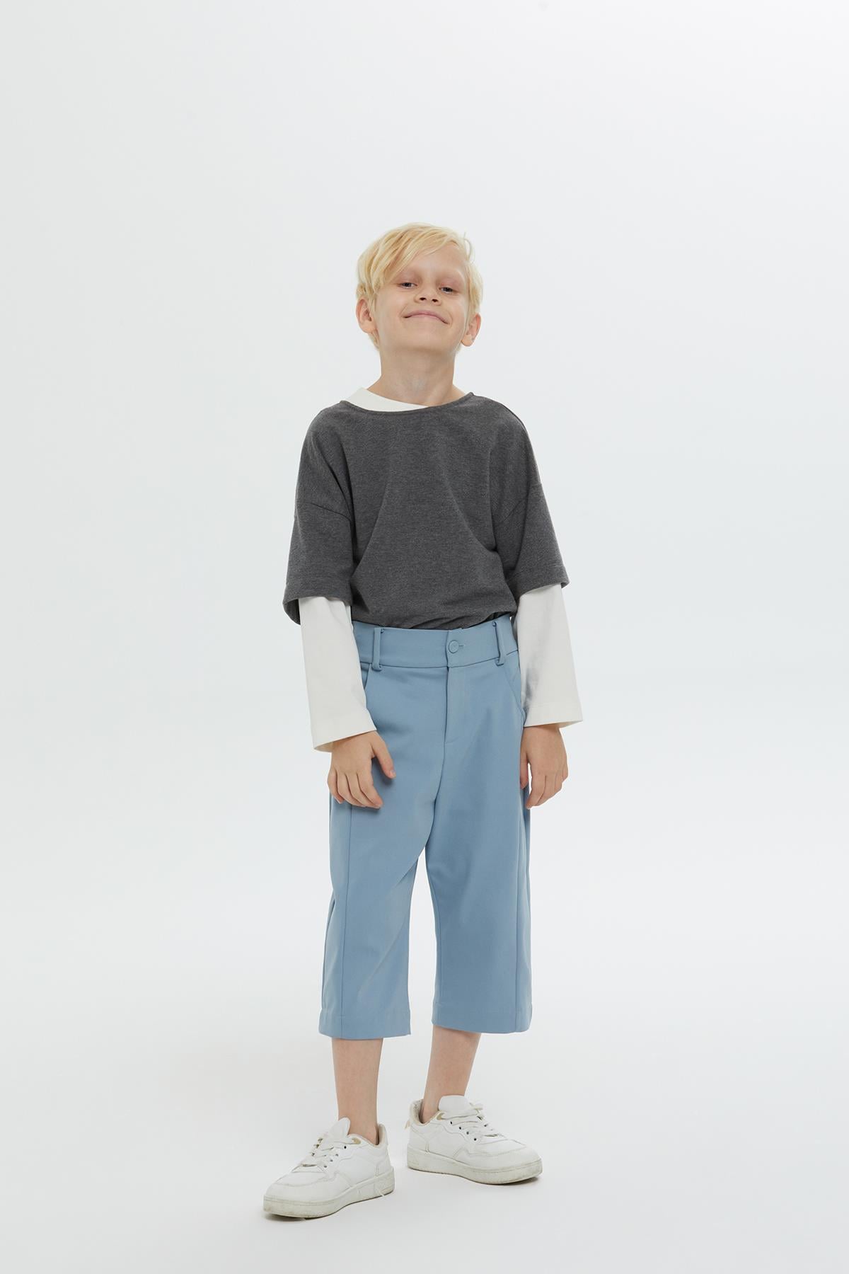 Classic Blue Pants for Boys with Belt Loops