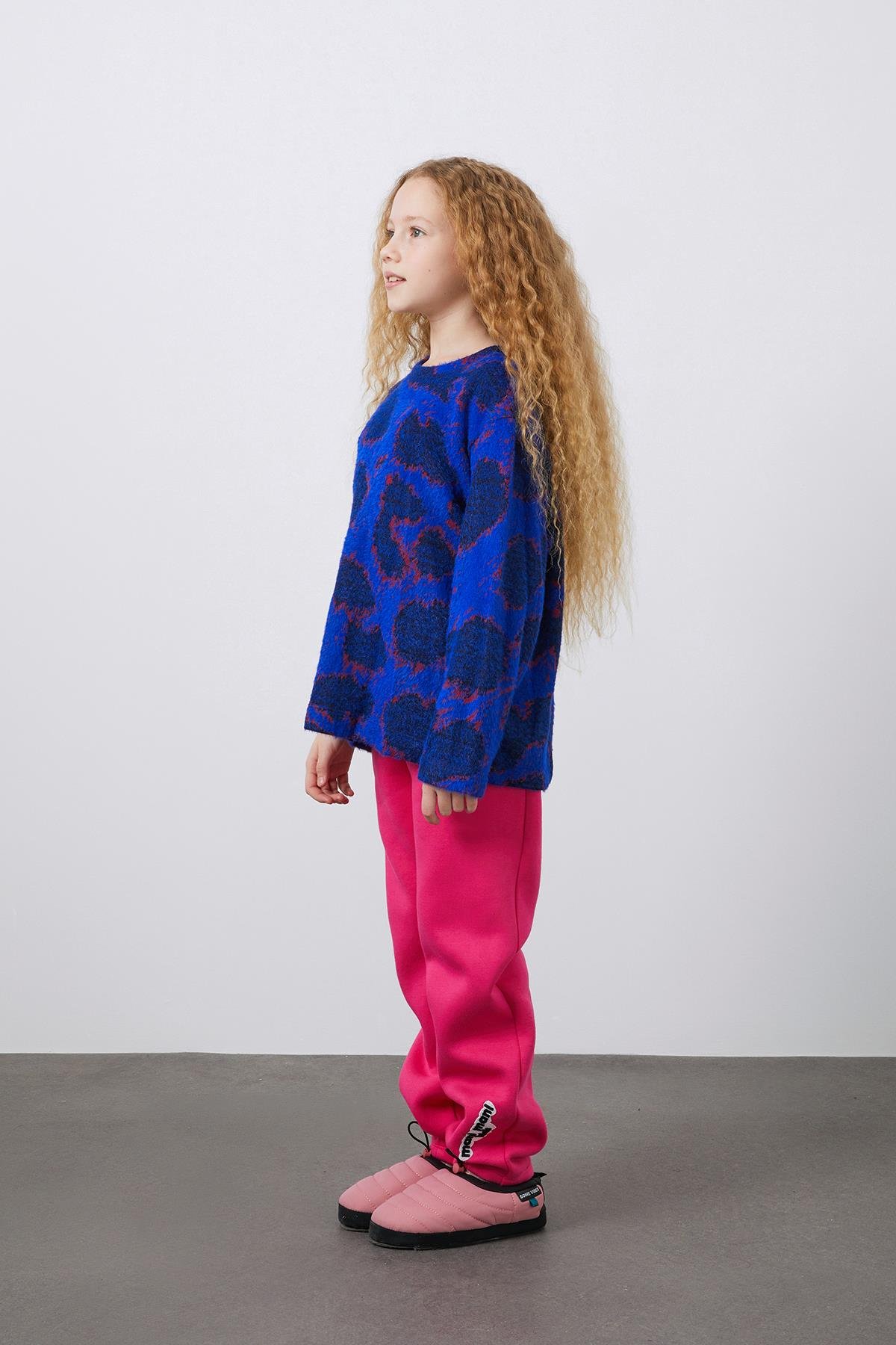 Kız Çocuk Lacivert Jakarlı Bluz