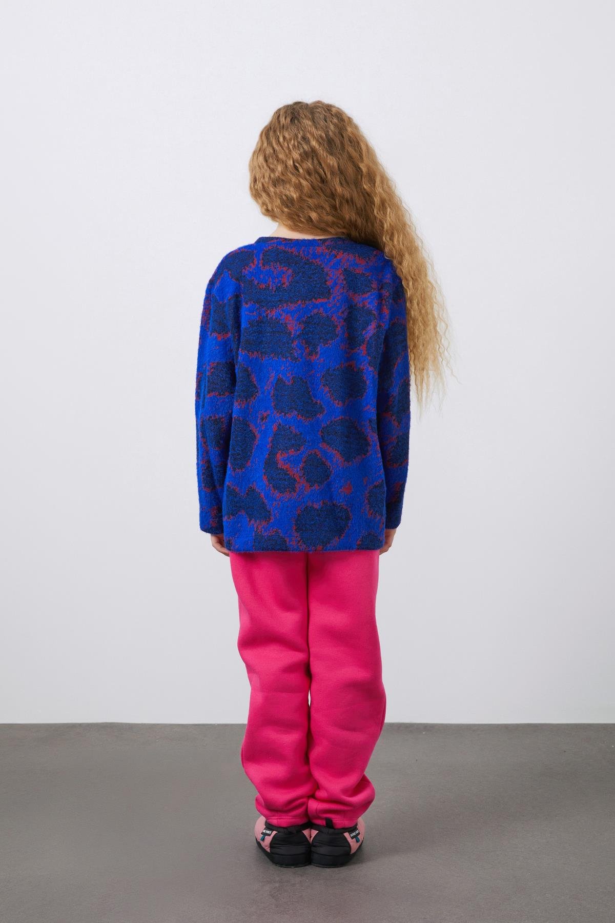 Kız Çocuk Lacivert Jakarlı Bluz