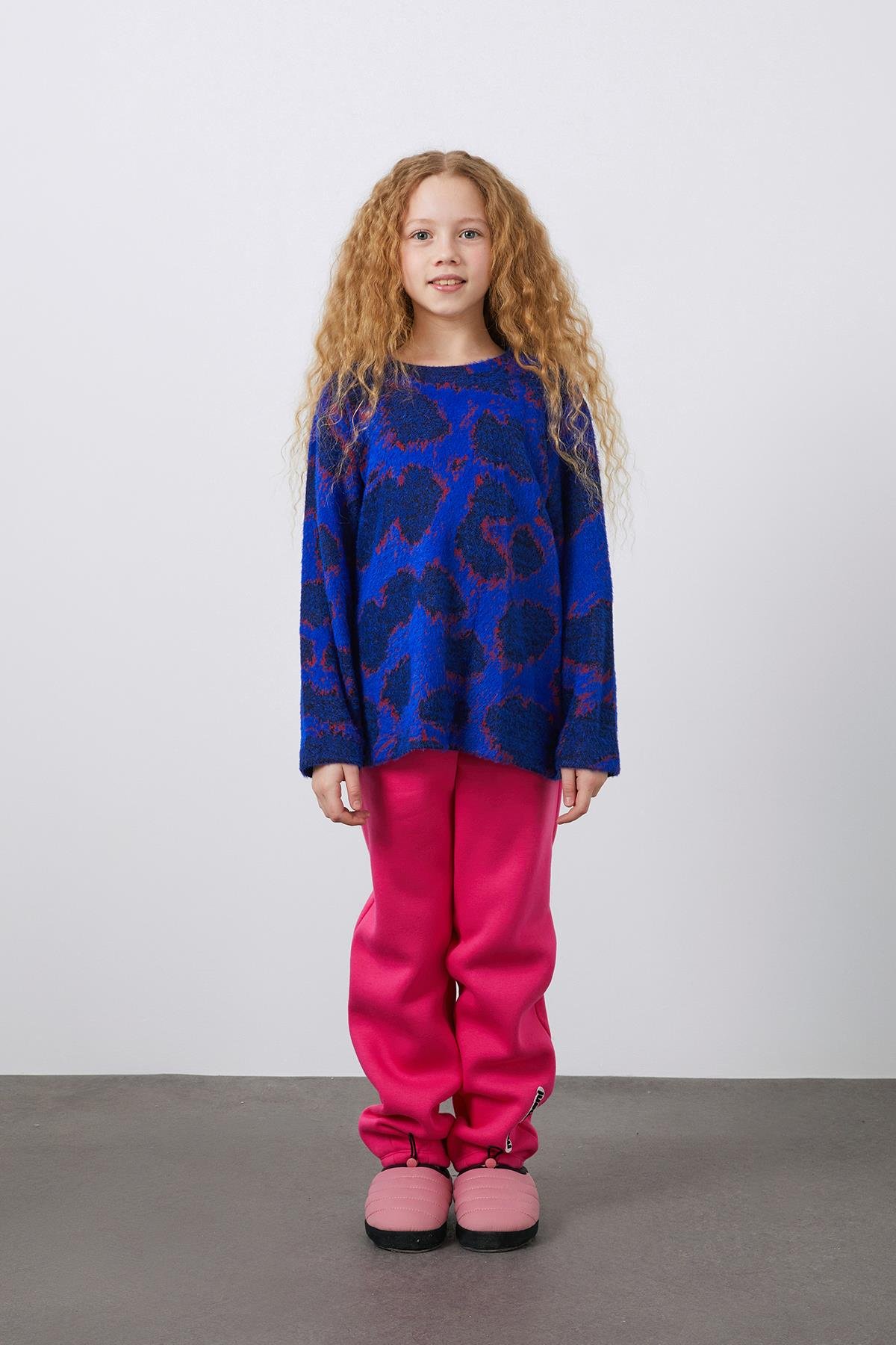 Kız Çocuk Lacivert Jakarlı Bluz