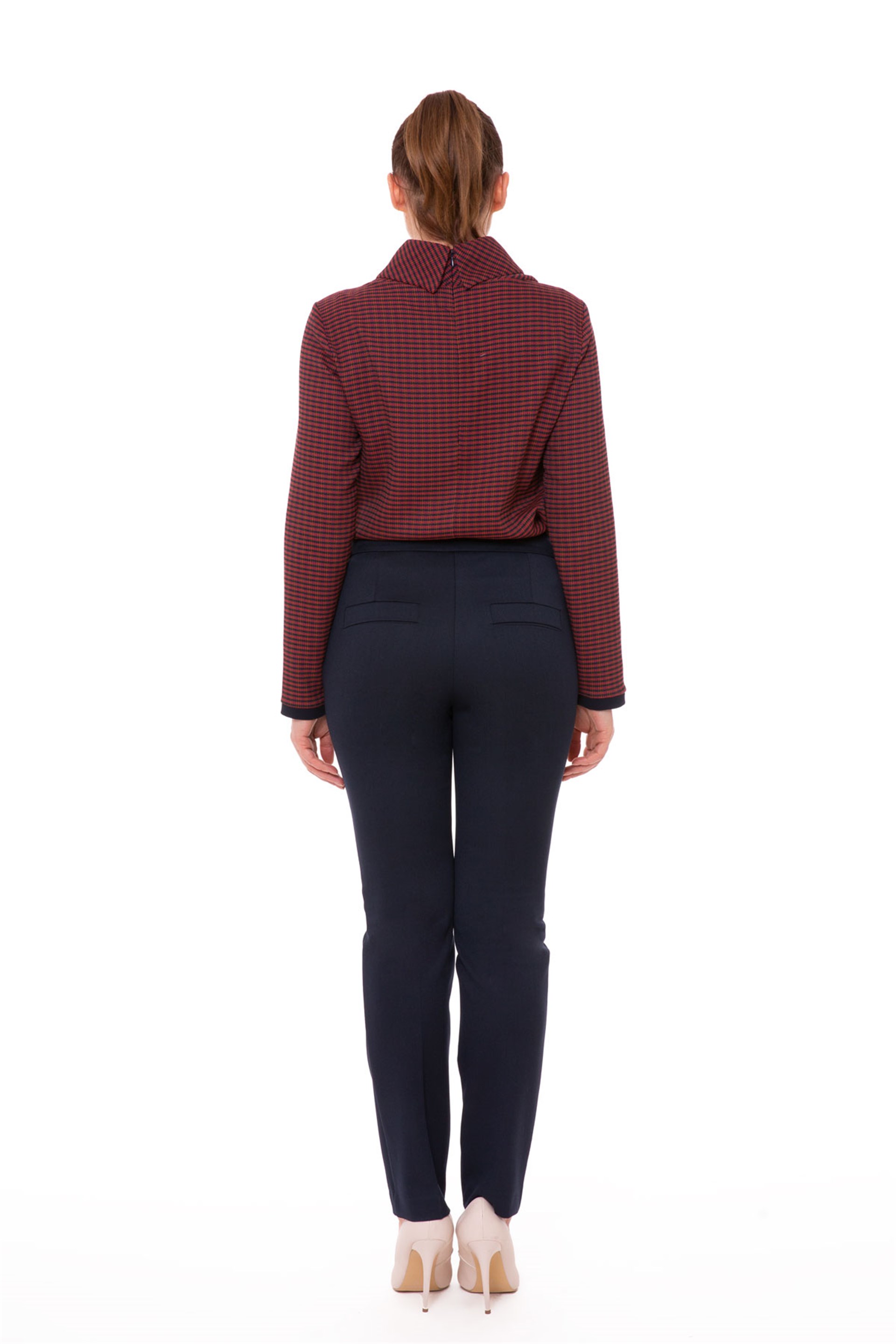 Classic Ankle Length Navy Blue Trousers