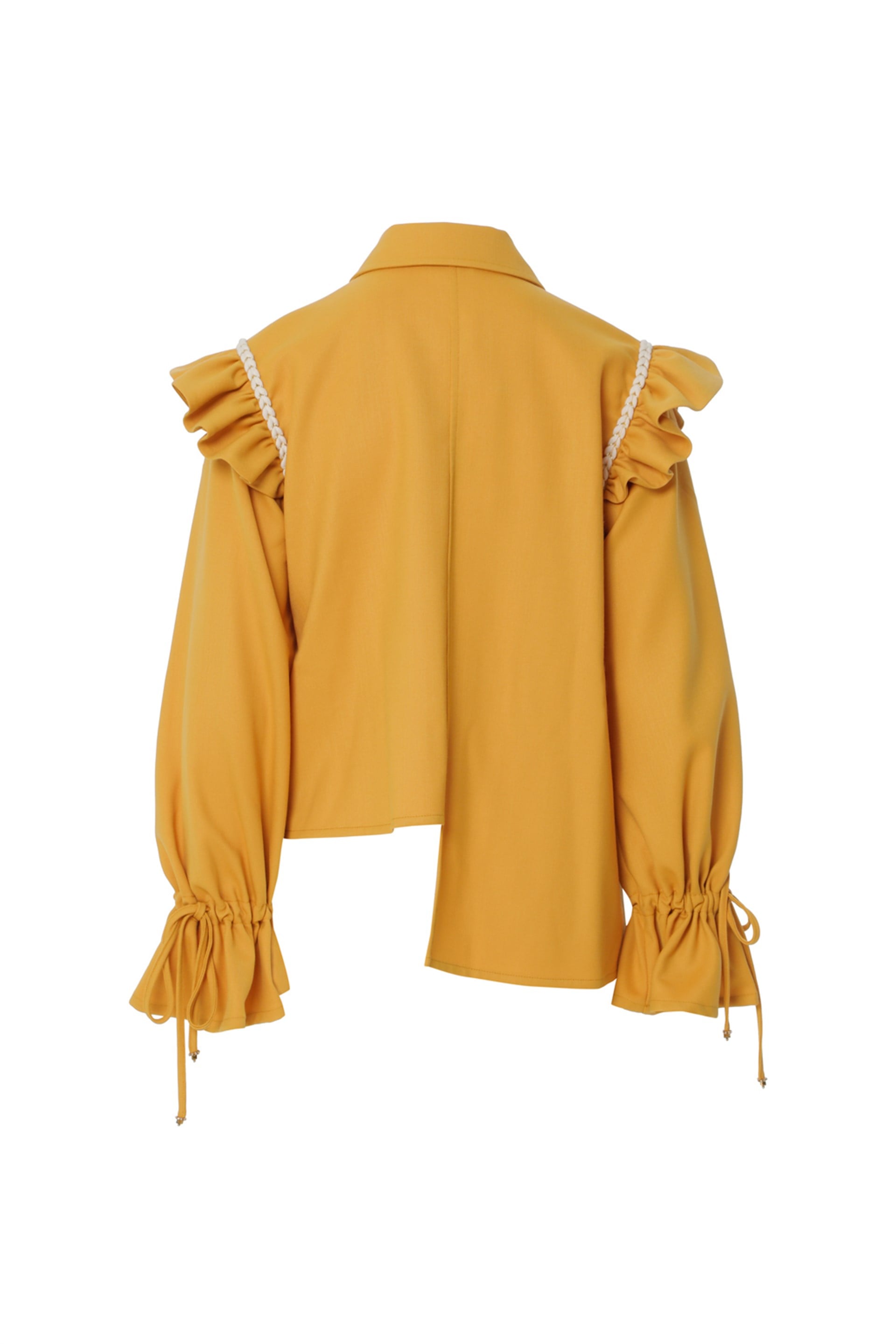 Asymmetrical Cut Black Shirt with Flywheel Detail on the Sleeves
