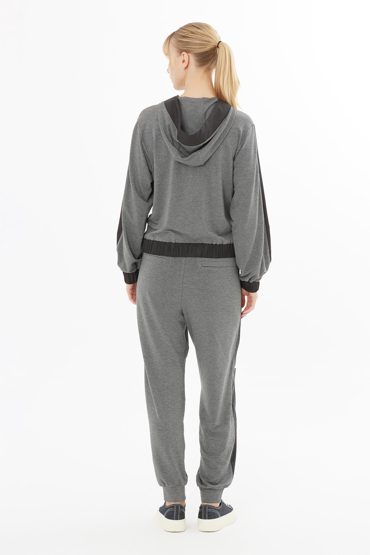 Grey Jacket with Contrast Embroidery Detail