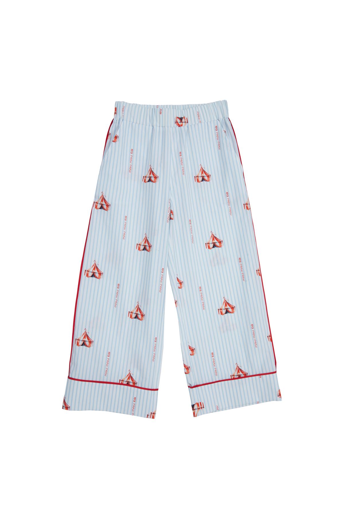 Kontrast Biyeli Desenli Pijama